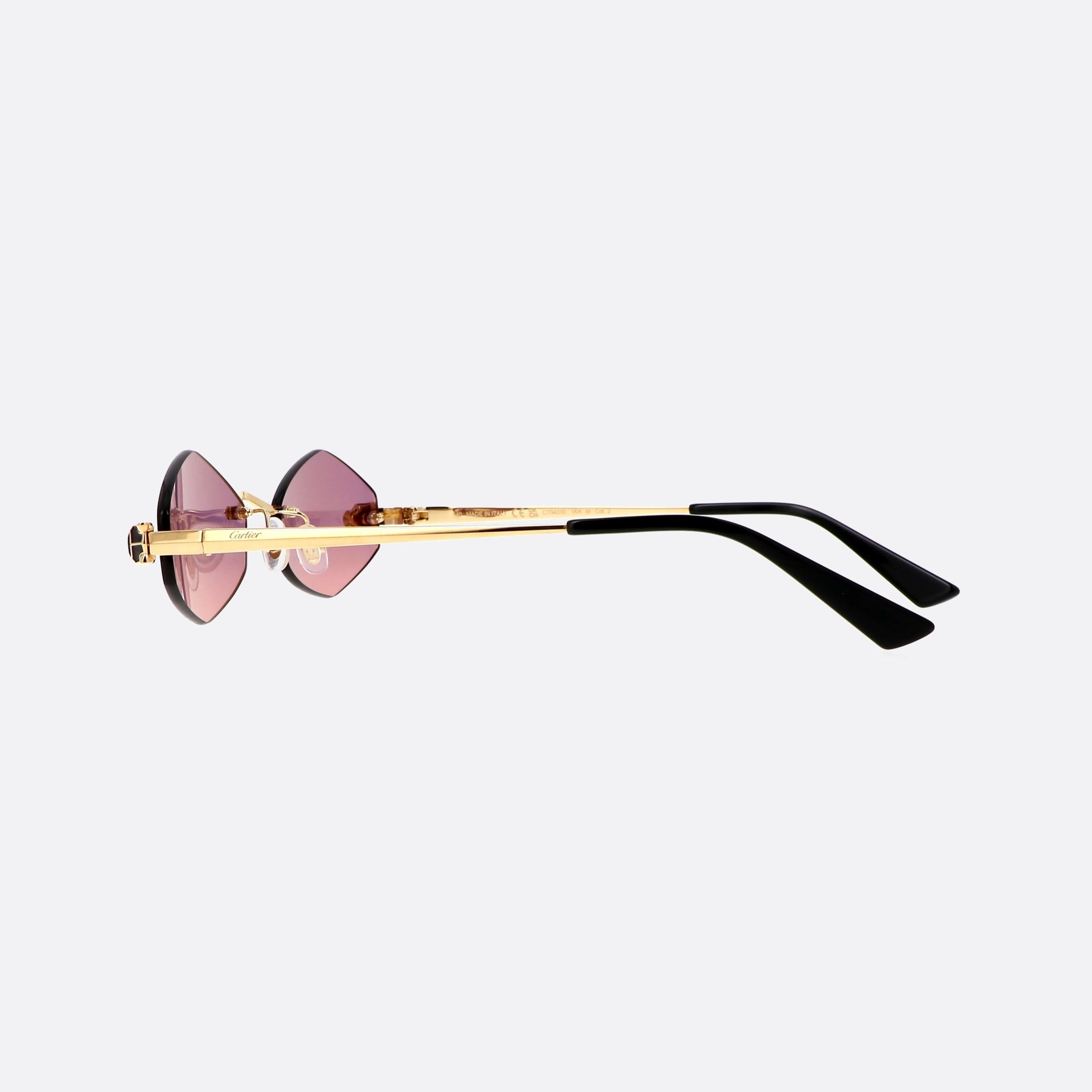 Cartier 55mm Core Range Gold Geometric Polarized Women Sunglasses - Detail View