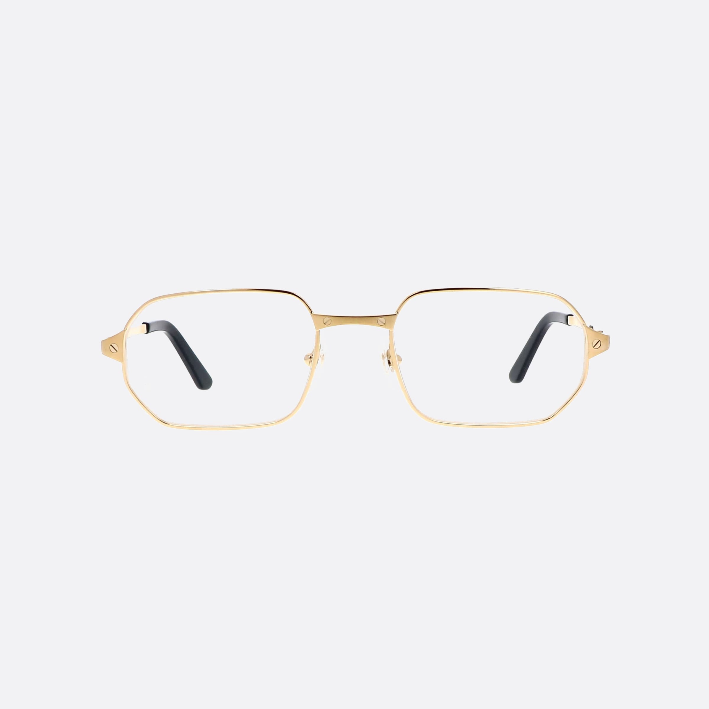 Cartier 53mm Core Range Gold Rectangle Men Eyeglasses - Side View