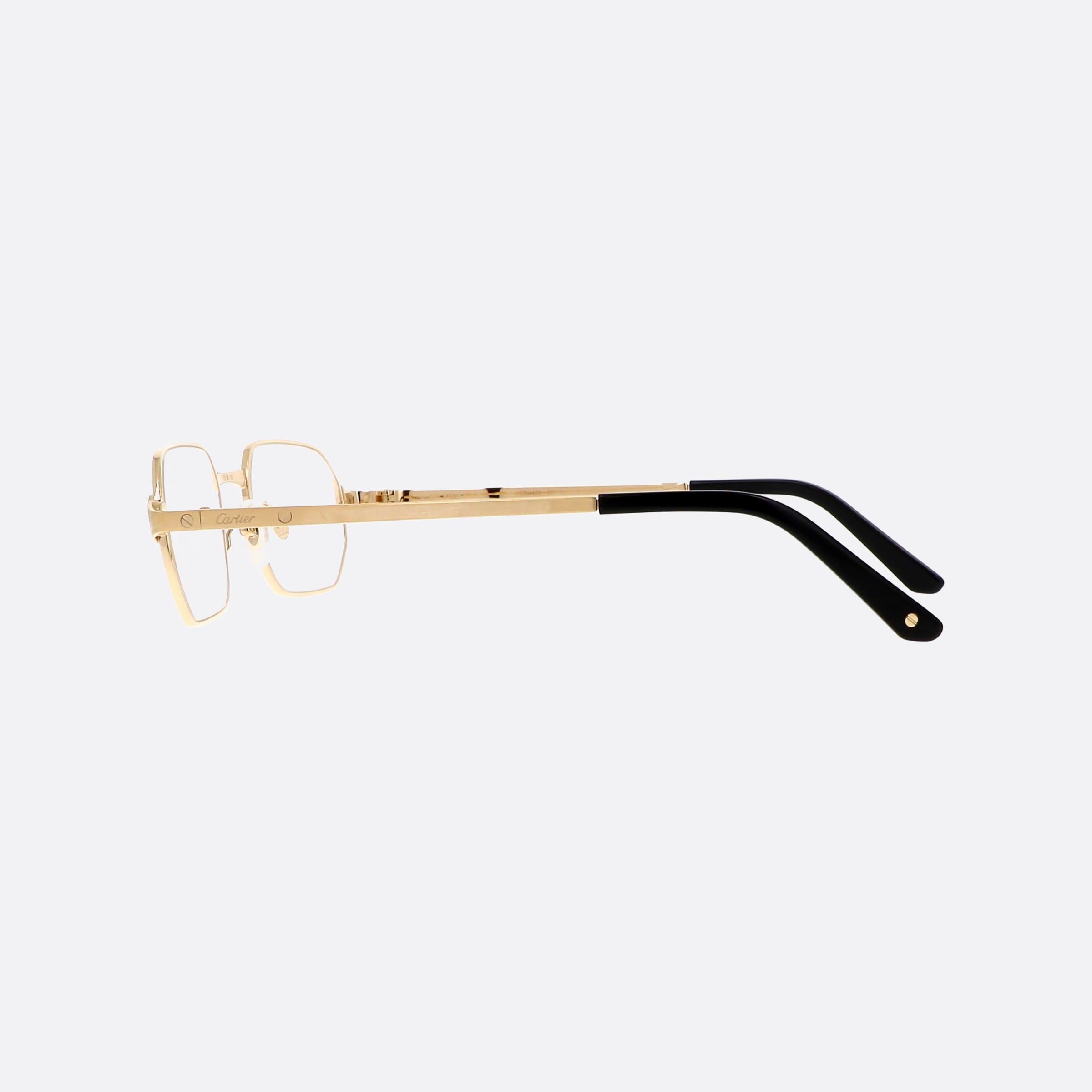 Cartier 53mm Core Range Gold Rectangle Men Eyeglasses - Detail View