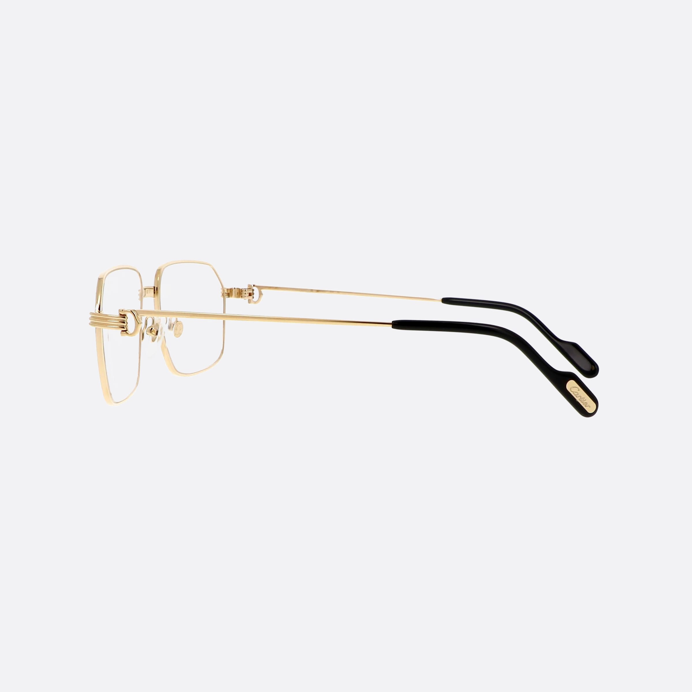 Cartier 58mm Core Range Gold Rectangle Men Eyeglasses - Detail View