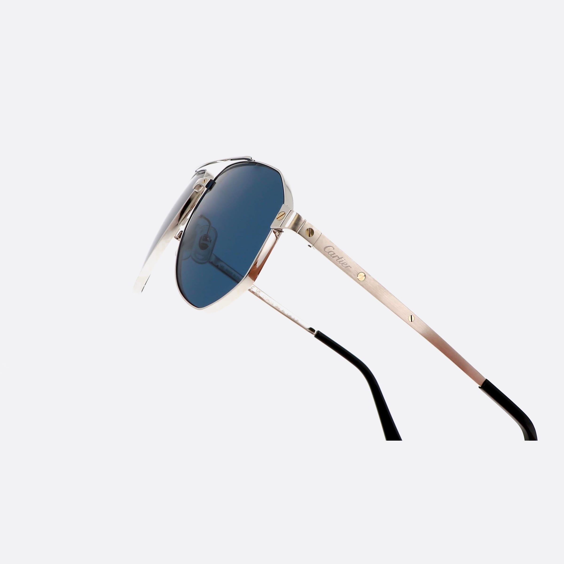 Cartier 60mm Core Range Silver Pilot Polarized Men Sunglasses - Lifestyle Shot
