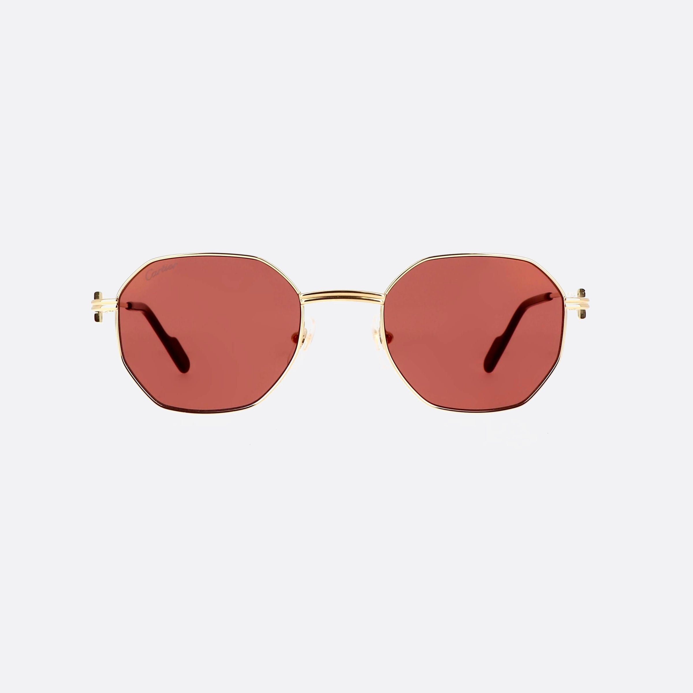 Cartier 50mm Core Range Gold Octogonale Unisex Sunglasses - Side View