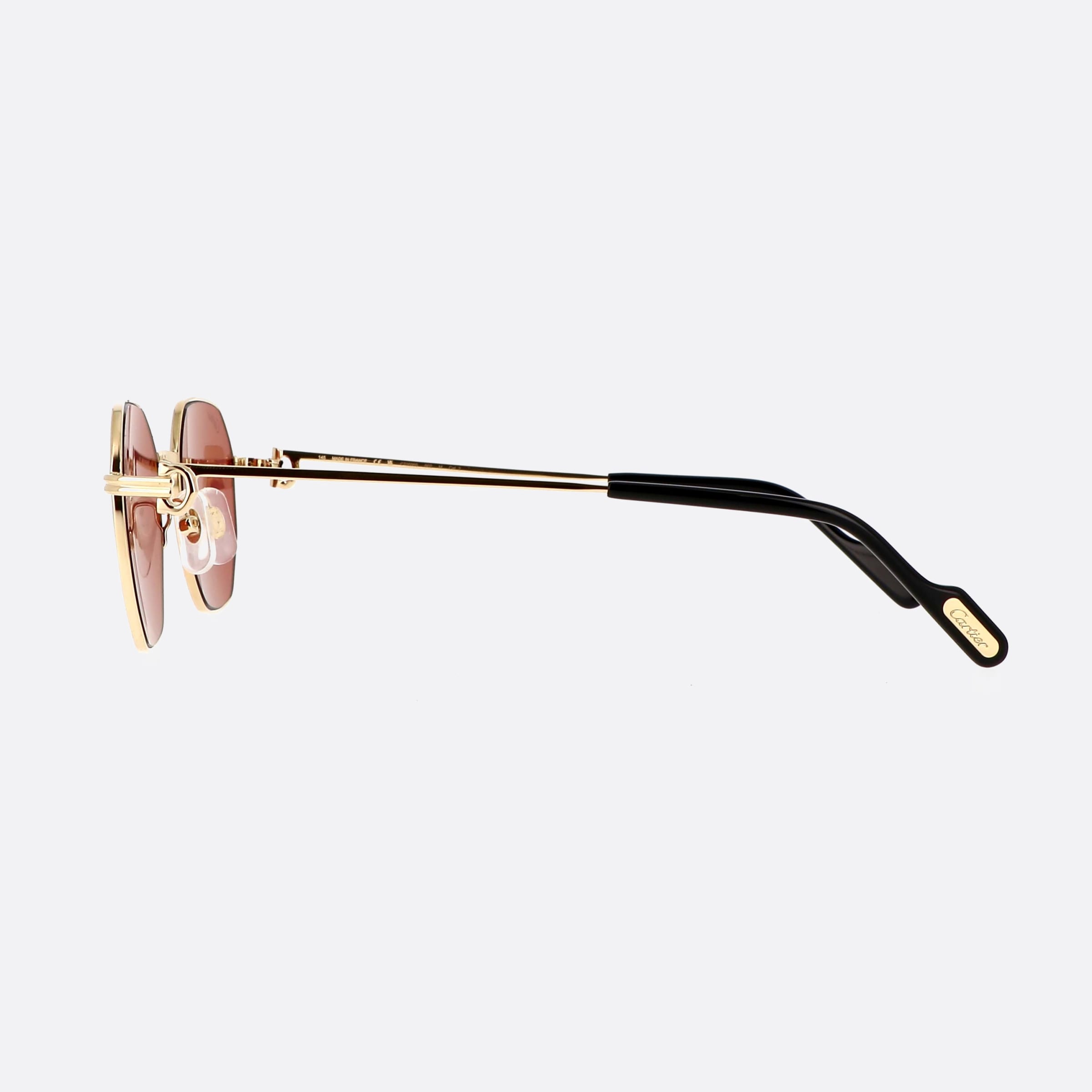 Cartier 50mm Core Range Gold Octogonale Unisex Sunglasses - Detail View