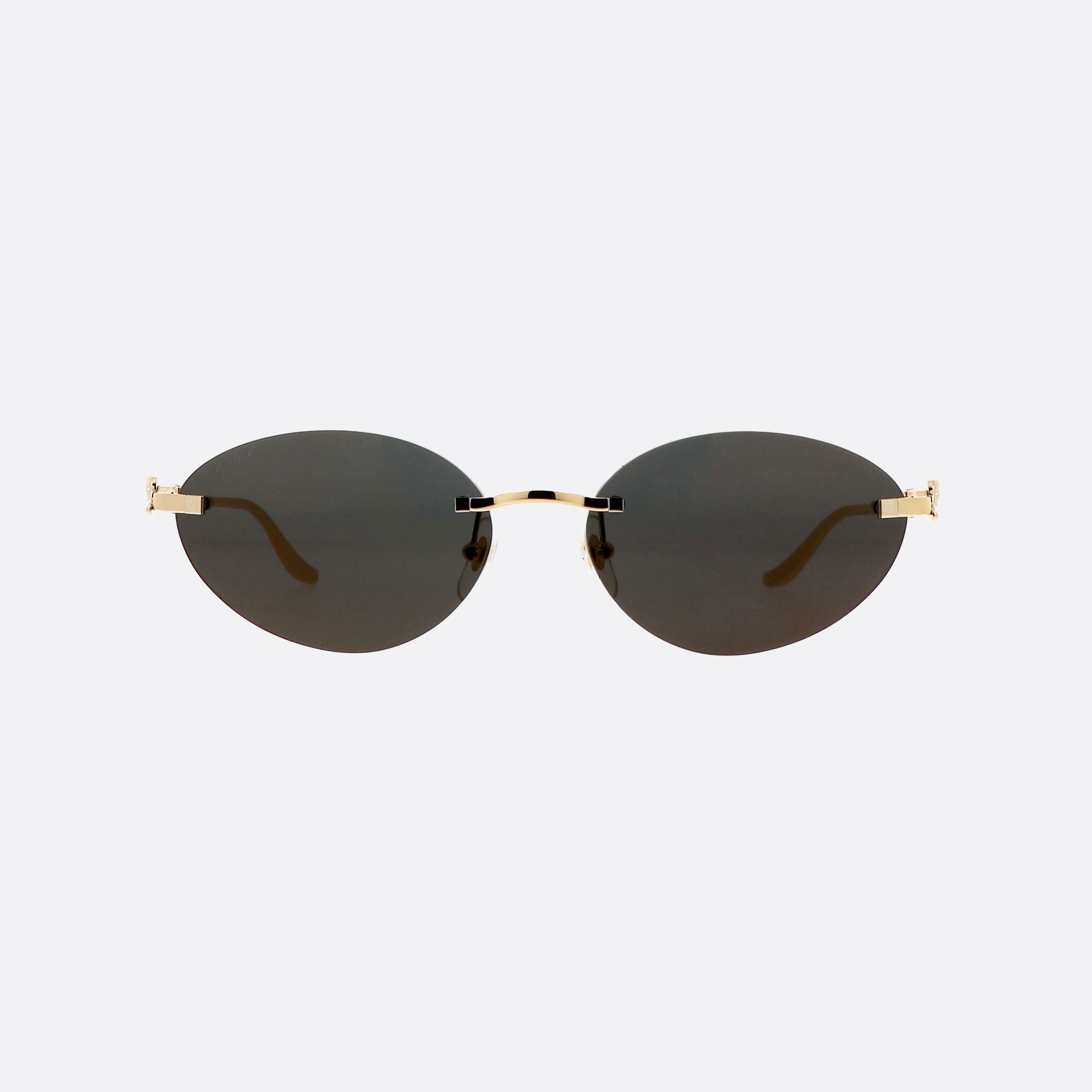 Cartier 58mm Core Range Gold Round Women Sunglasses - Side View