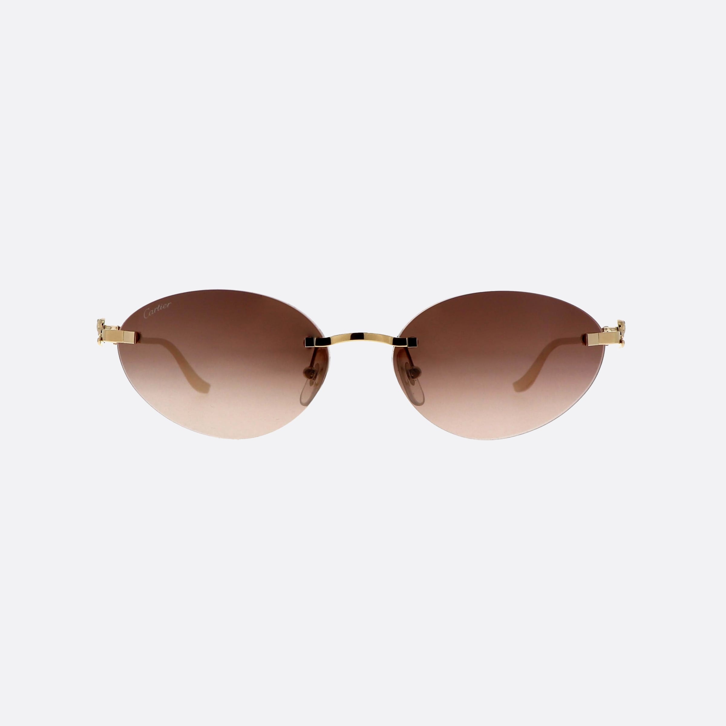 Cartier 58mm Core Range Gdbr Gold Round Women Sunglasses - Side View