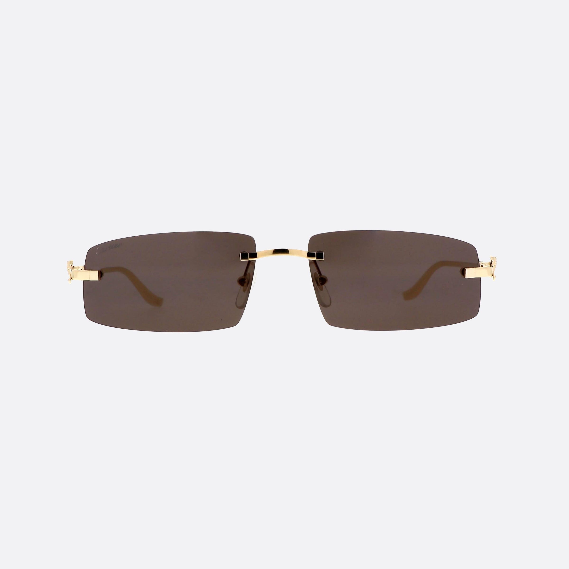 Cartier 58mm Core Range Gold Rectangle Unisex Sunglasses - Side View
