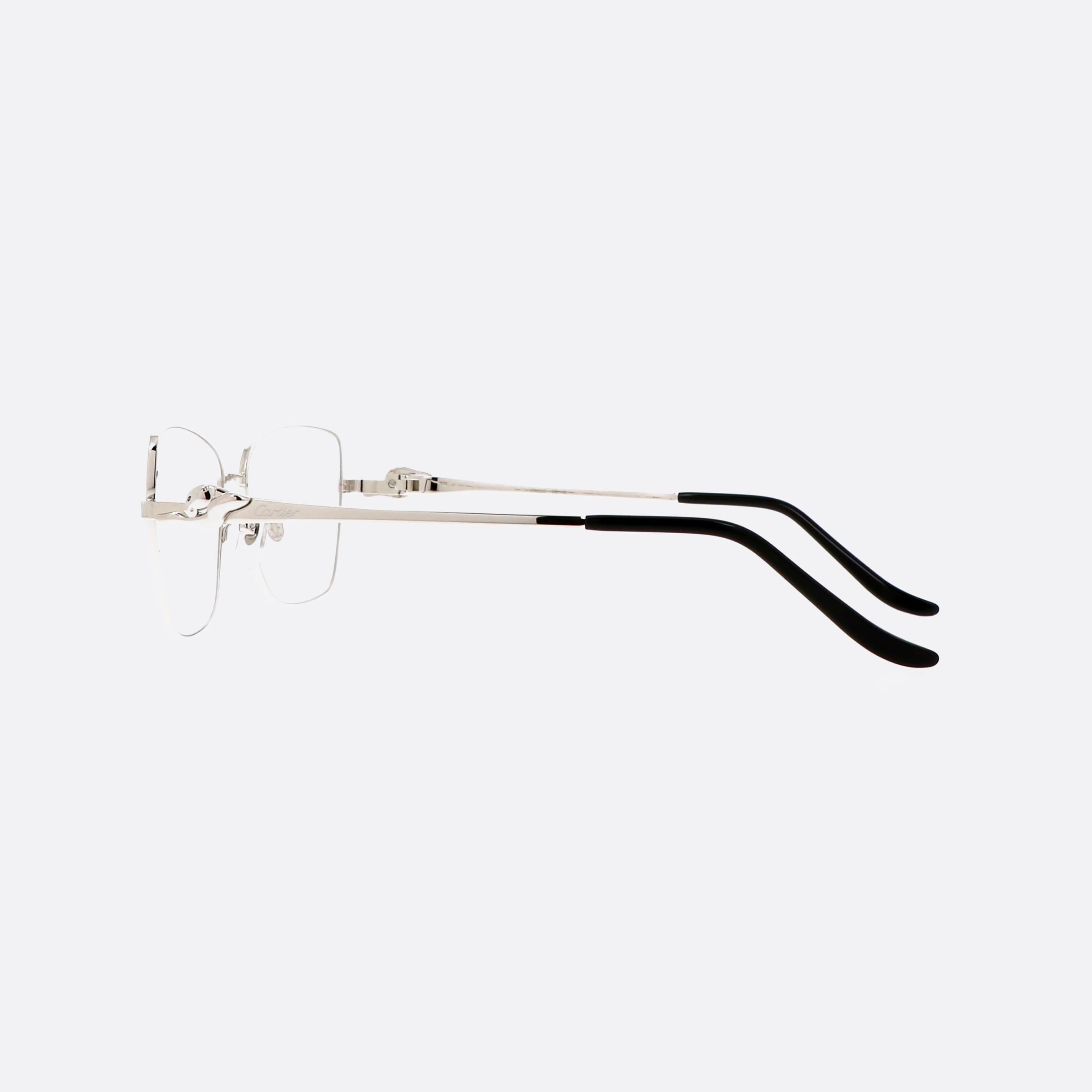Cartier 55mm Core Range Silver Cat Eyes Women Eyeglasses - Detail View