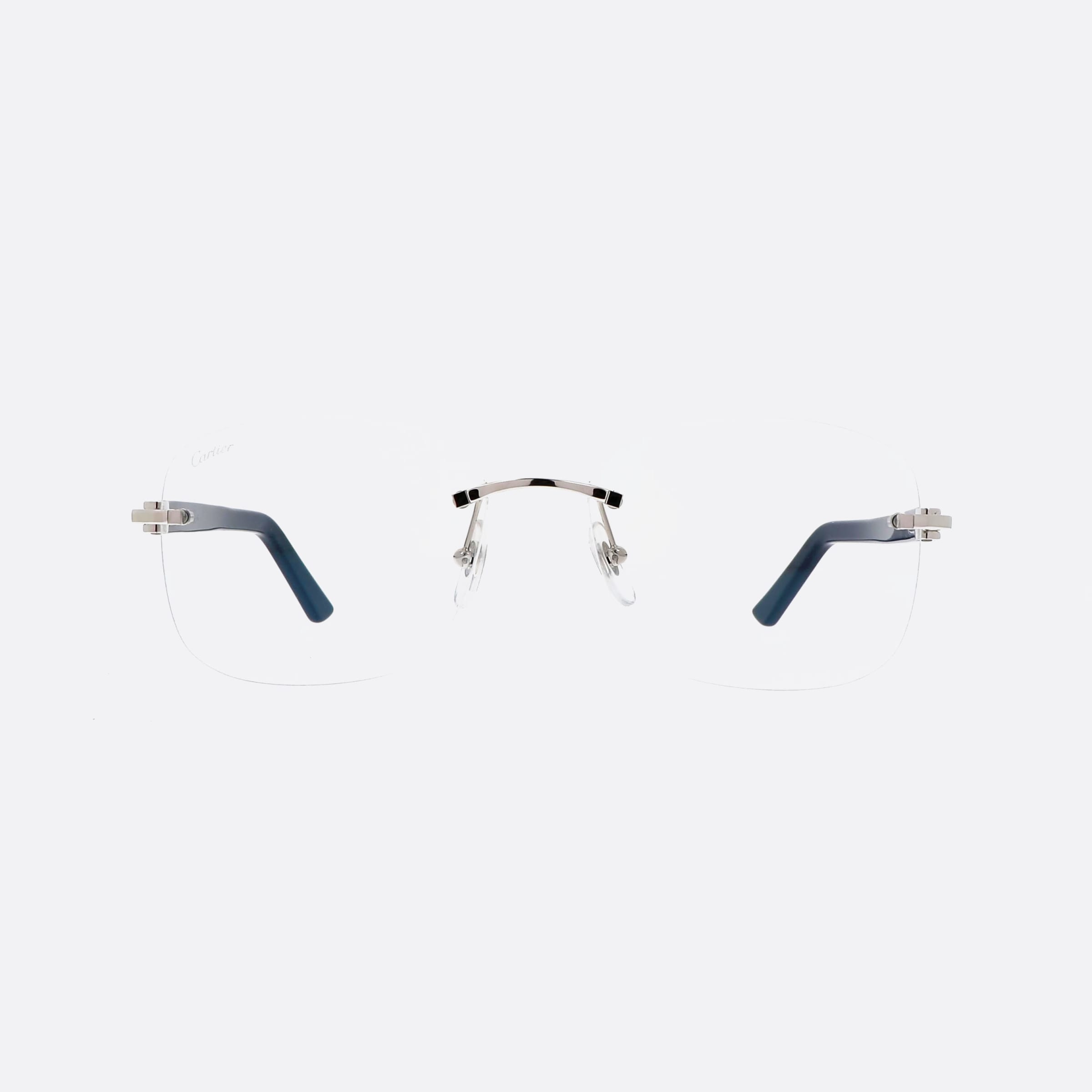 Cartier 58mm Silver Geometric Photochromic Men Sunglasses - Side View