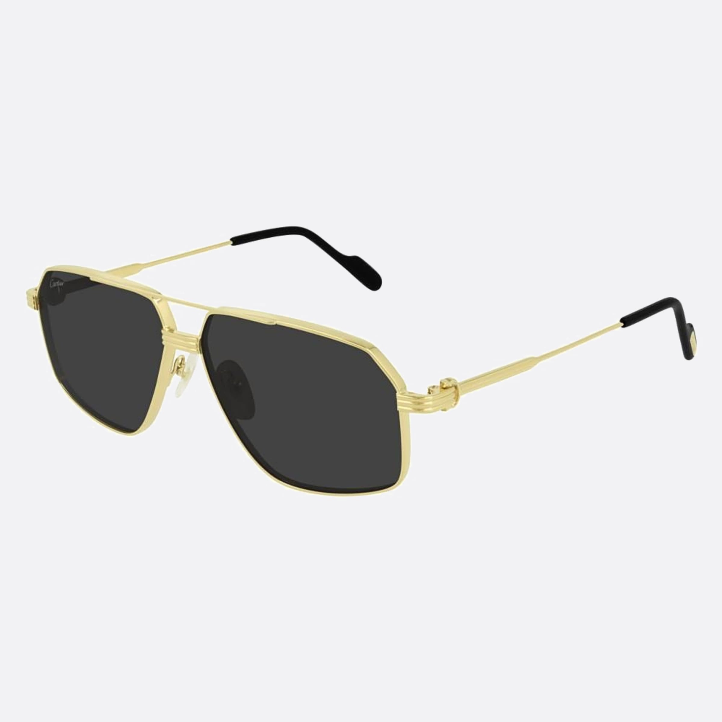 Cartier 58mm Gold Pilot Men Sunglasses - Side View
