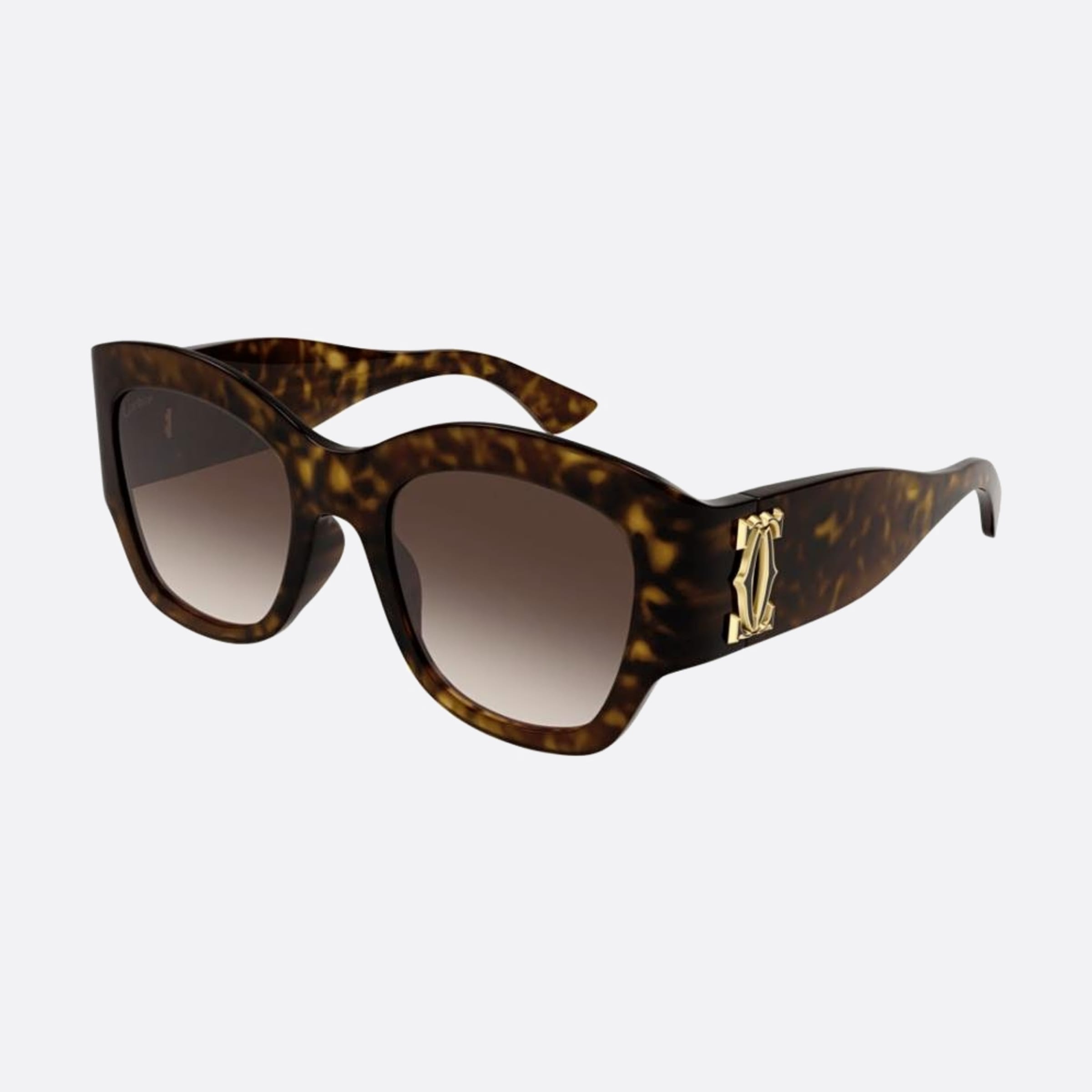 Cartier 52mm Hvbw Havana Visor Women Sunglasses - Side View