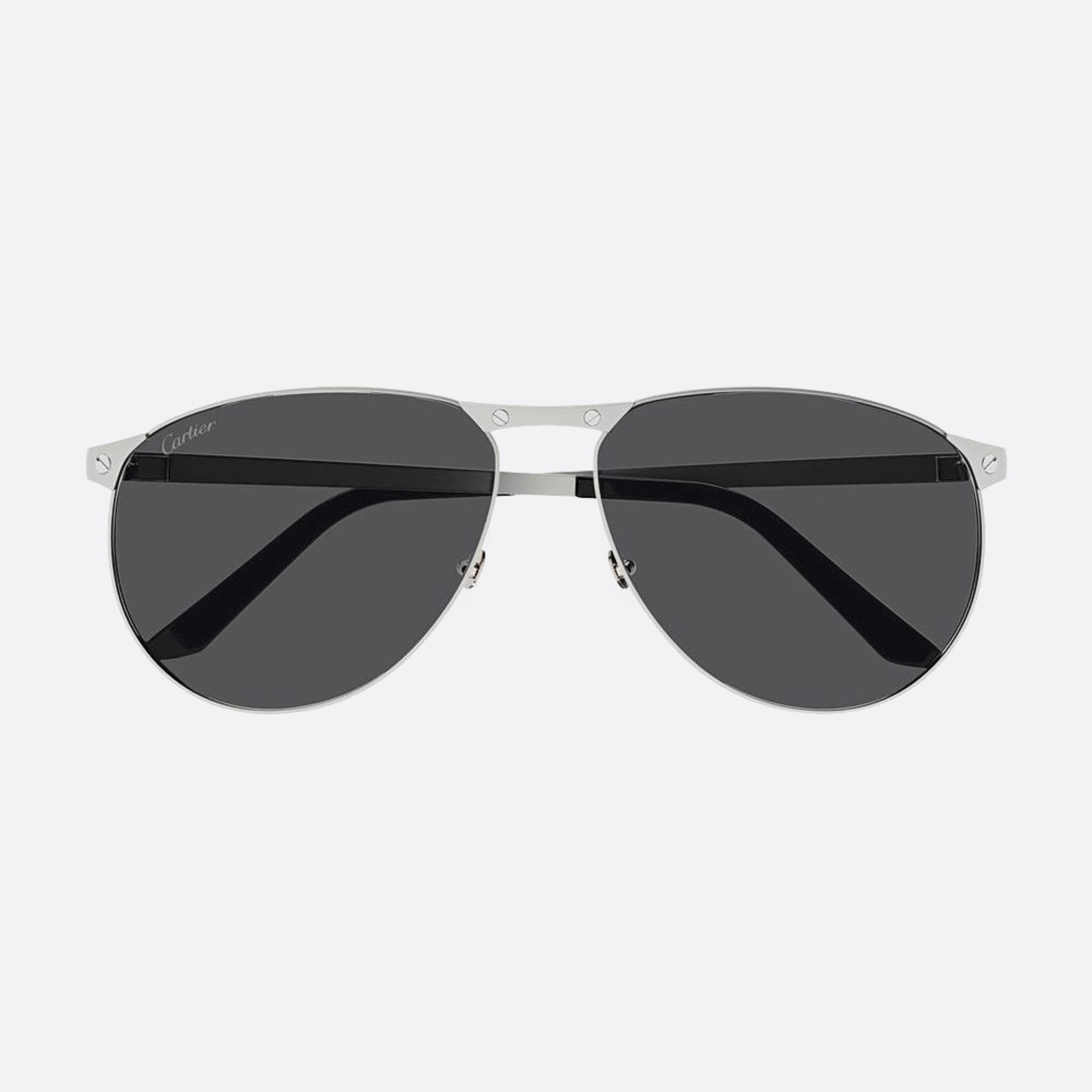 Cartier 62mm Silver Pilot Polarized Men Sunglasses - Main View