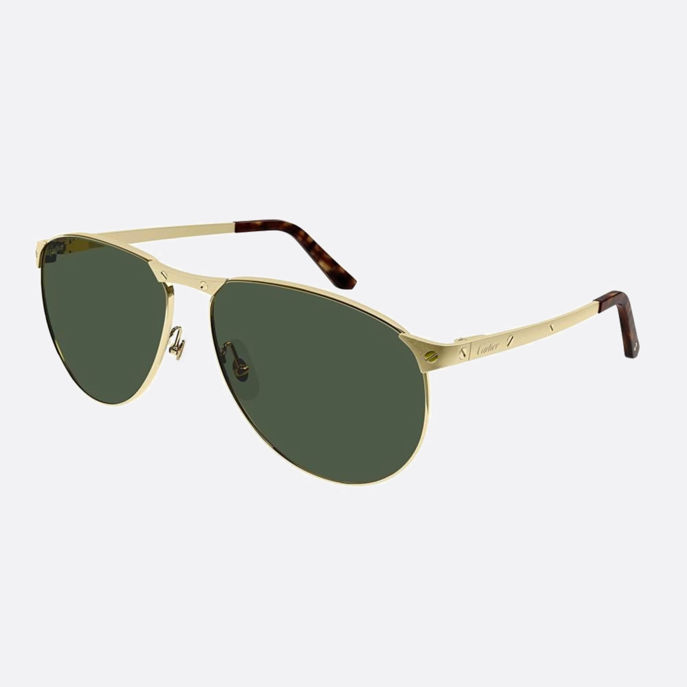 Cartier 62mm Gold Pilot Polarized Men Sunglasses - Side View
