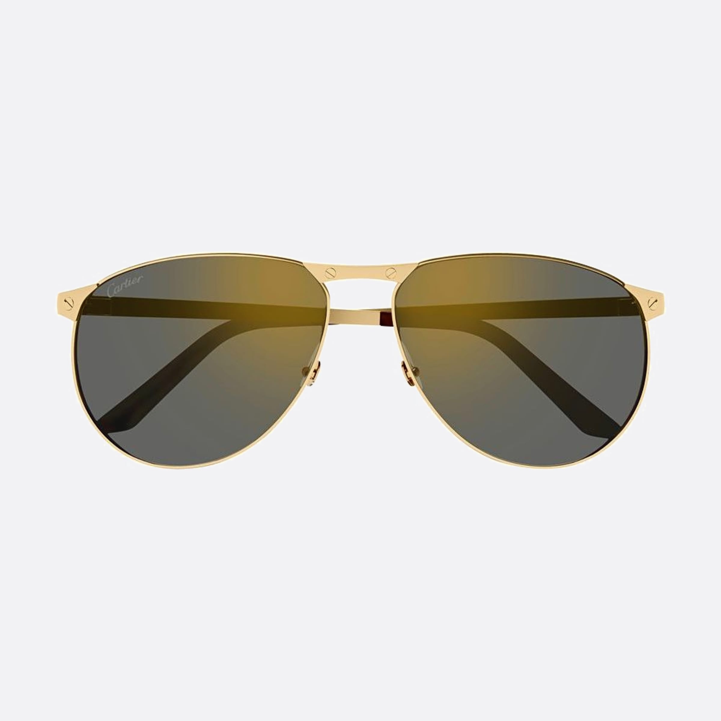 Cartier 62mm Gold Pilot Polarized Men Sunglasses - Main View