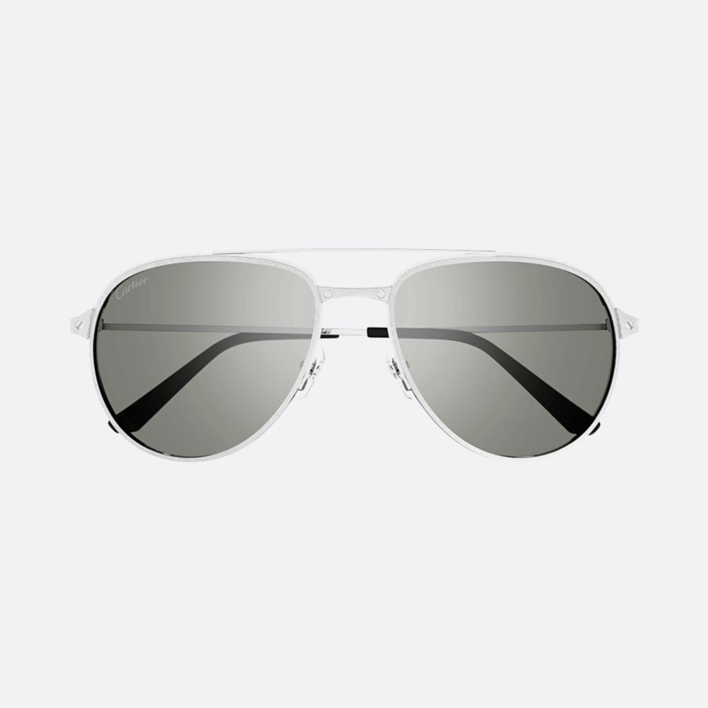 Cartier 59mm Silver Pilot Men Sunglasses - Main View