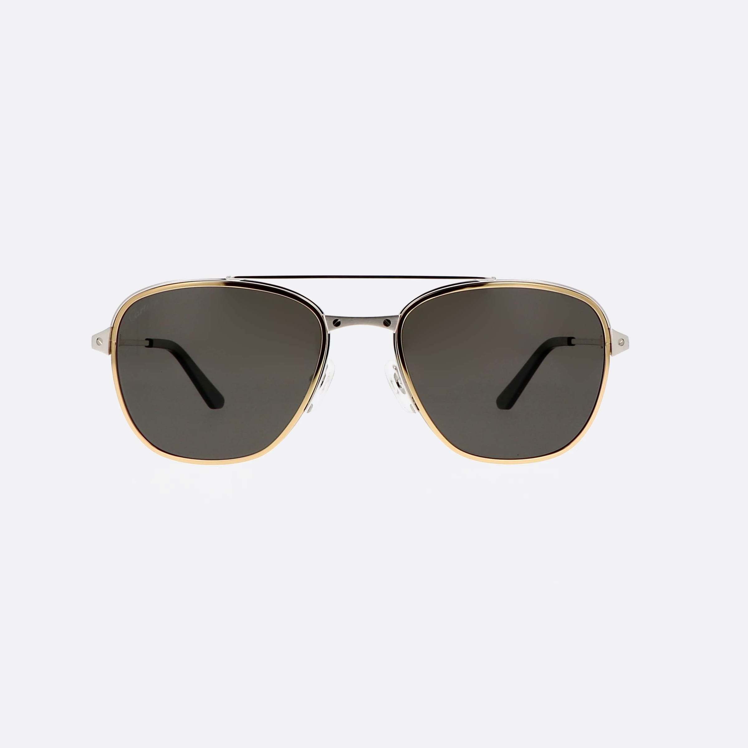 Cartier 57mm Silver Pilot Men Sunglasses - Side View
