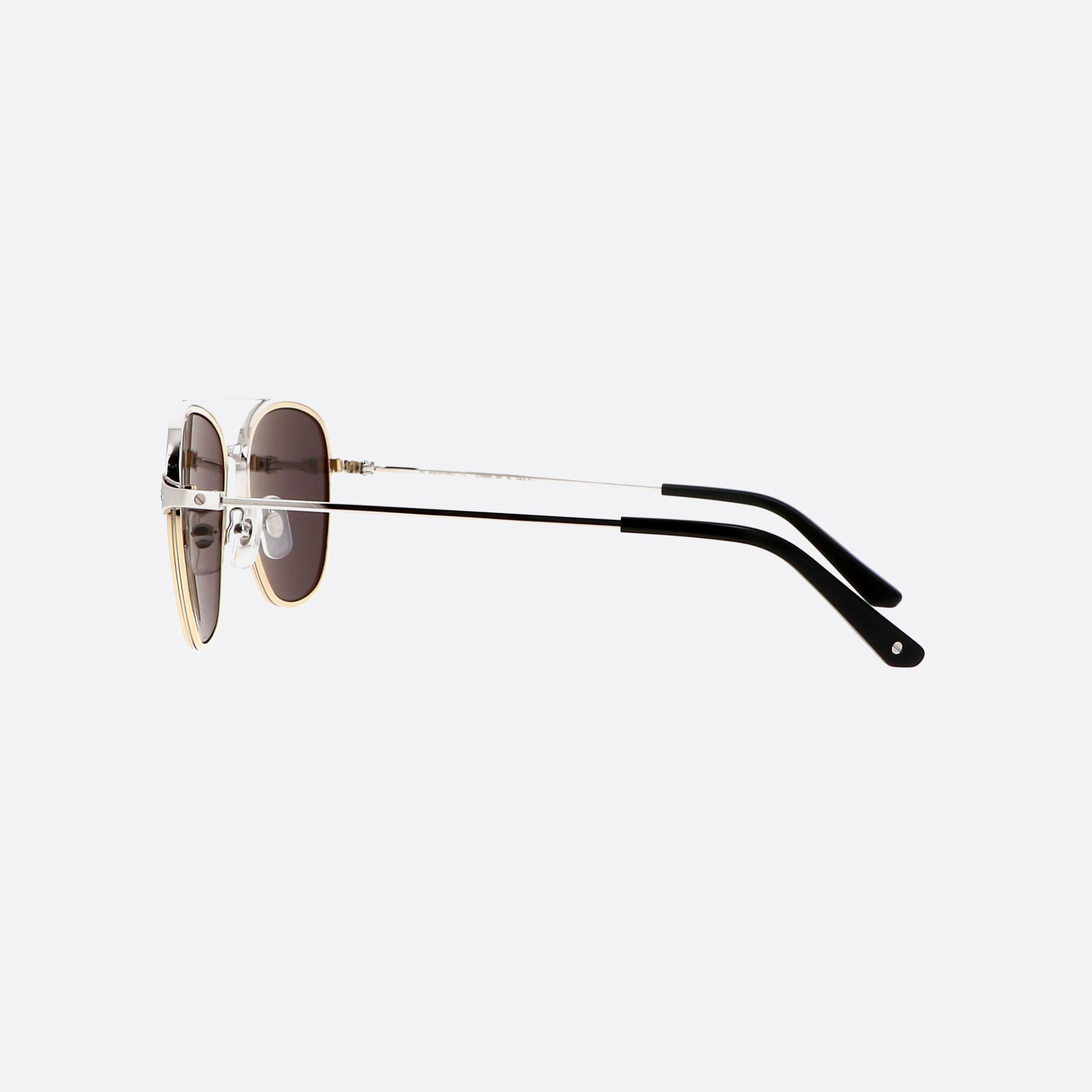 Cartier 57mm Silver Pilot Men Sunglasses - Detail View