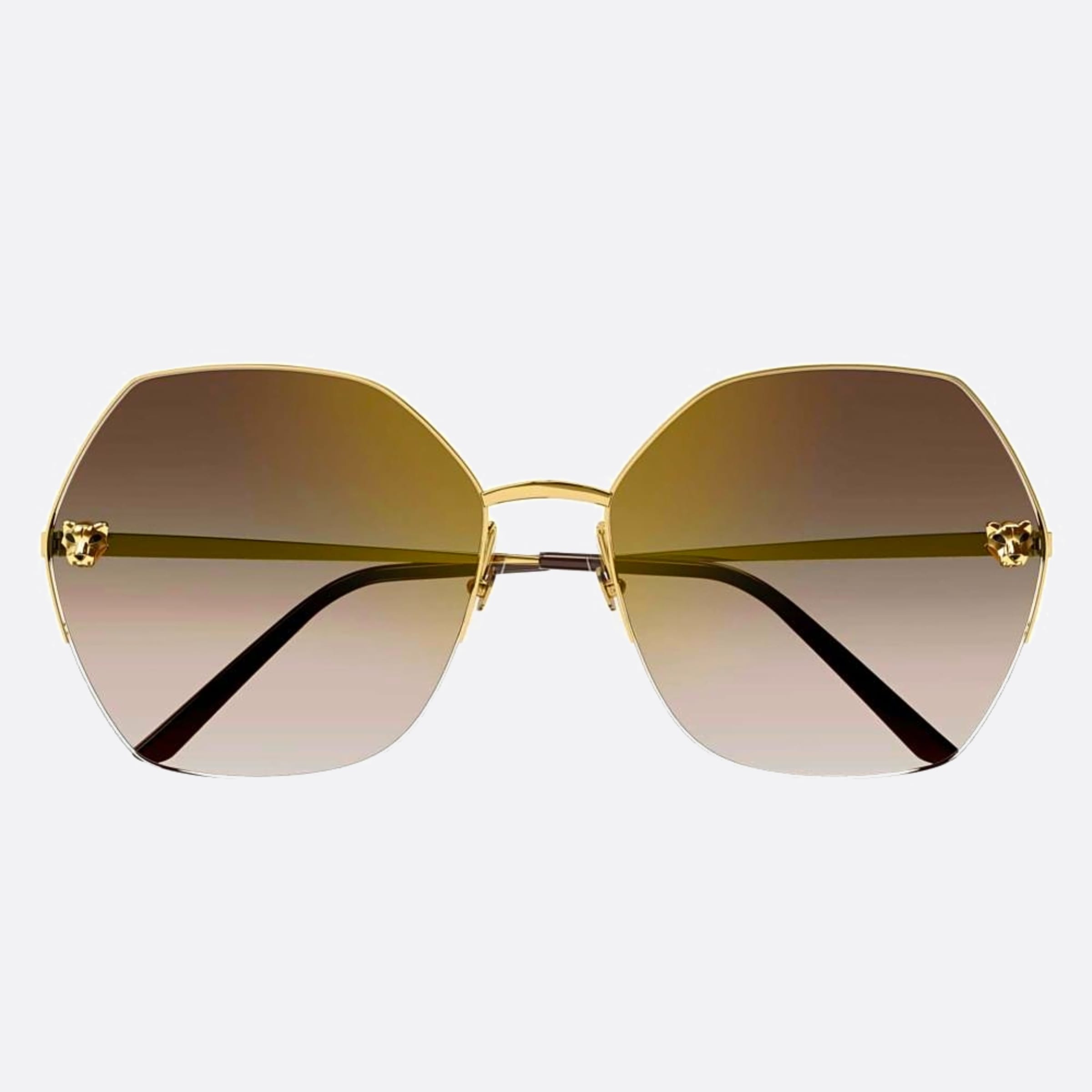 Cartier 62mm Gold Geometric Women Sunglasses - Main View