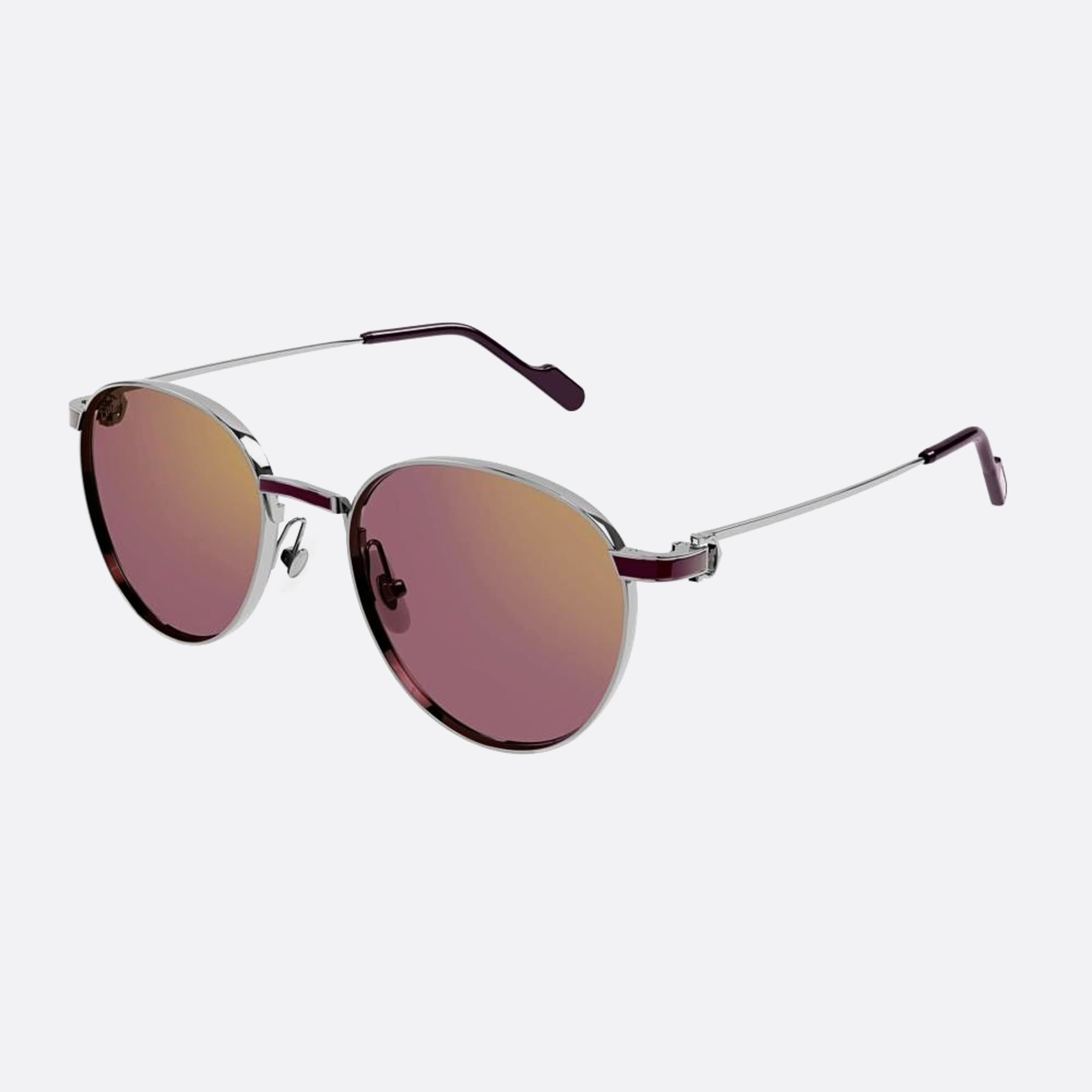 Cartier 53mm Ruthenium Geometric Men Sunglasses - Side View