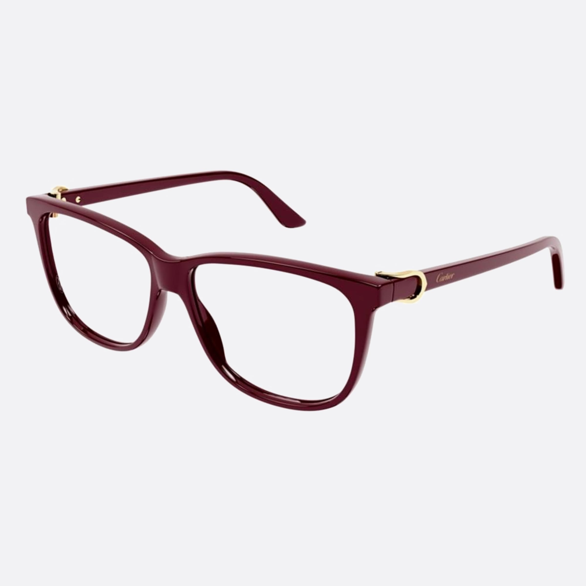 Cartier 56mm Red Geometric Women Eyeglasses - Side View
