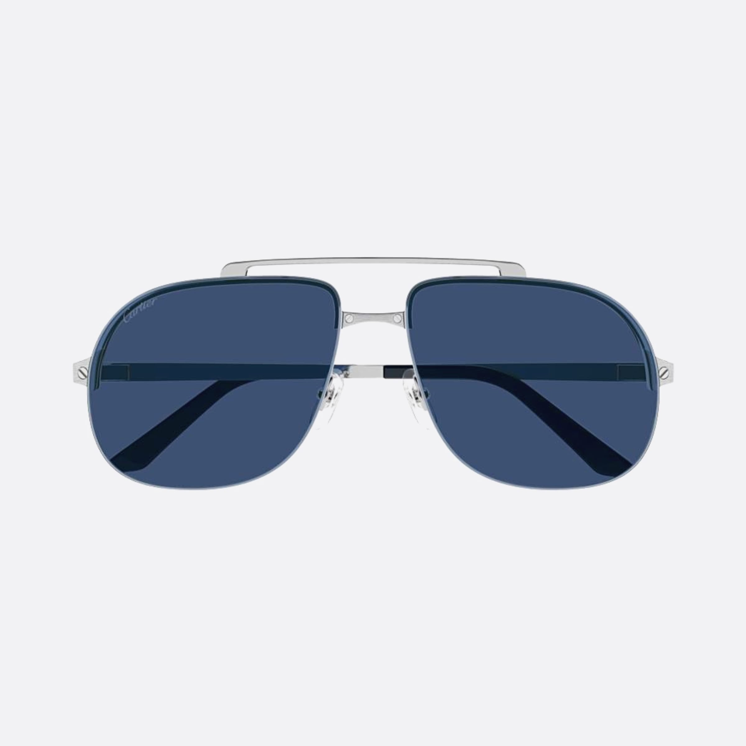 Cartier 62mm Silver Pilot Men Sunglasses - Main View