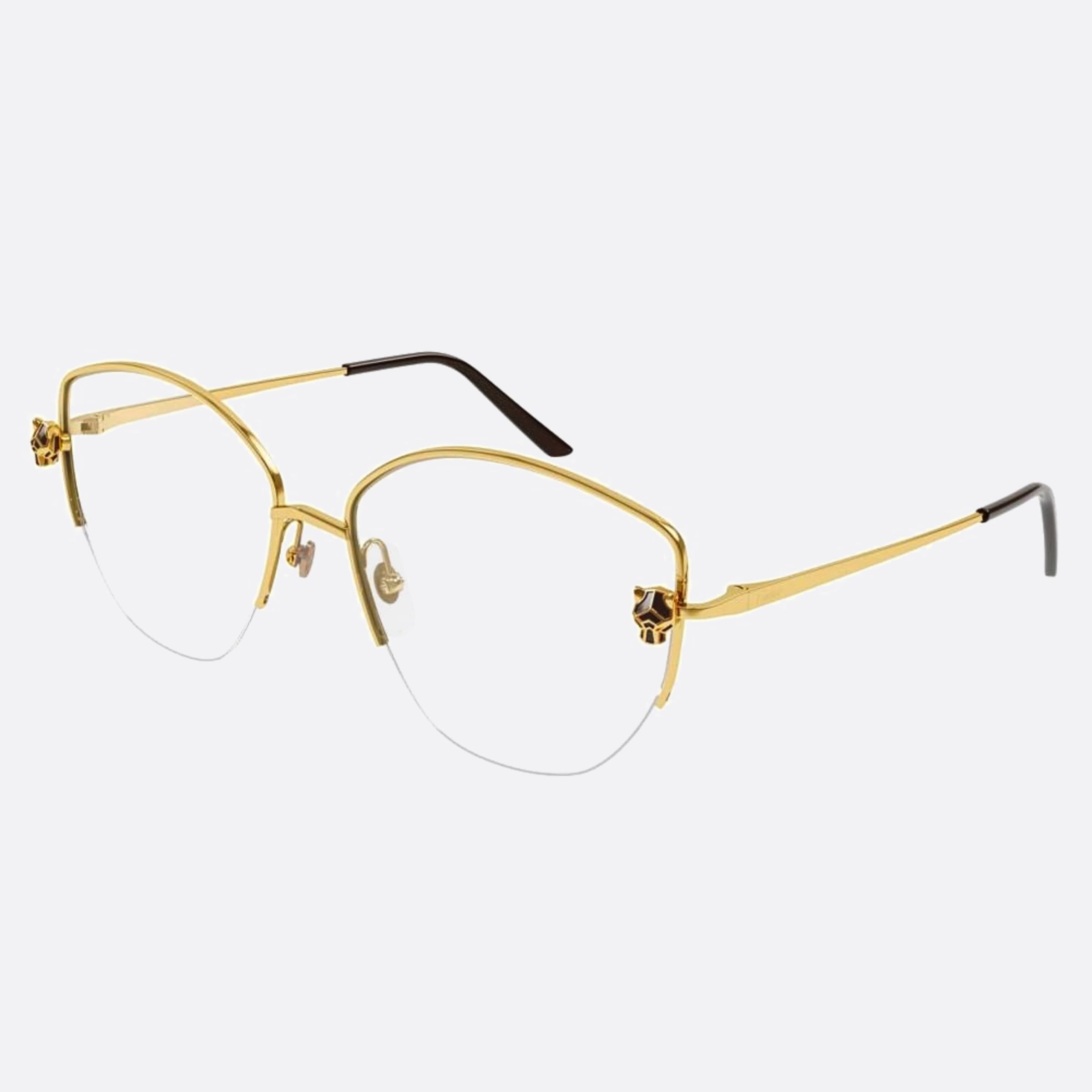 Cartier 57mm Gold Cat Eye Women Eyeglasses - Side View