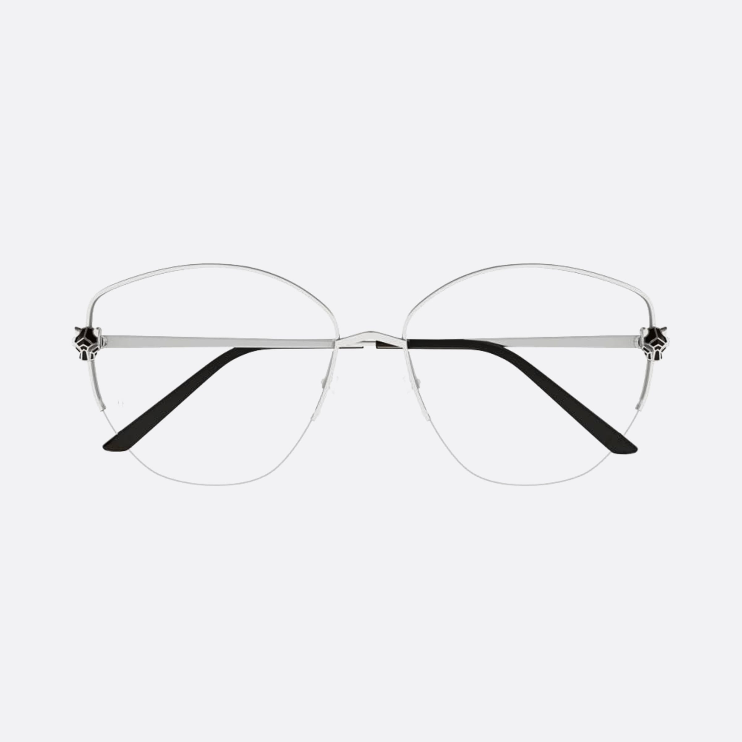 Cartier 57mm Silver Cat Eye Women Eyeglasses - Main View