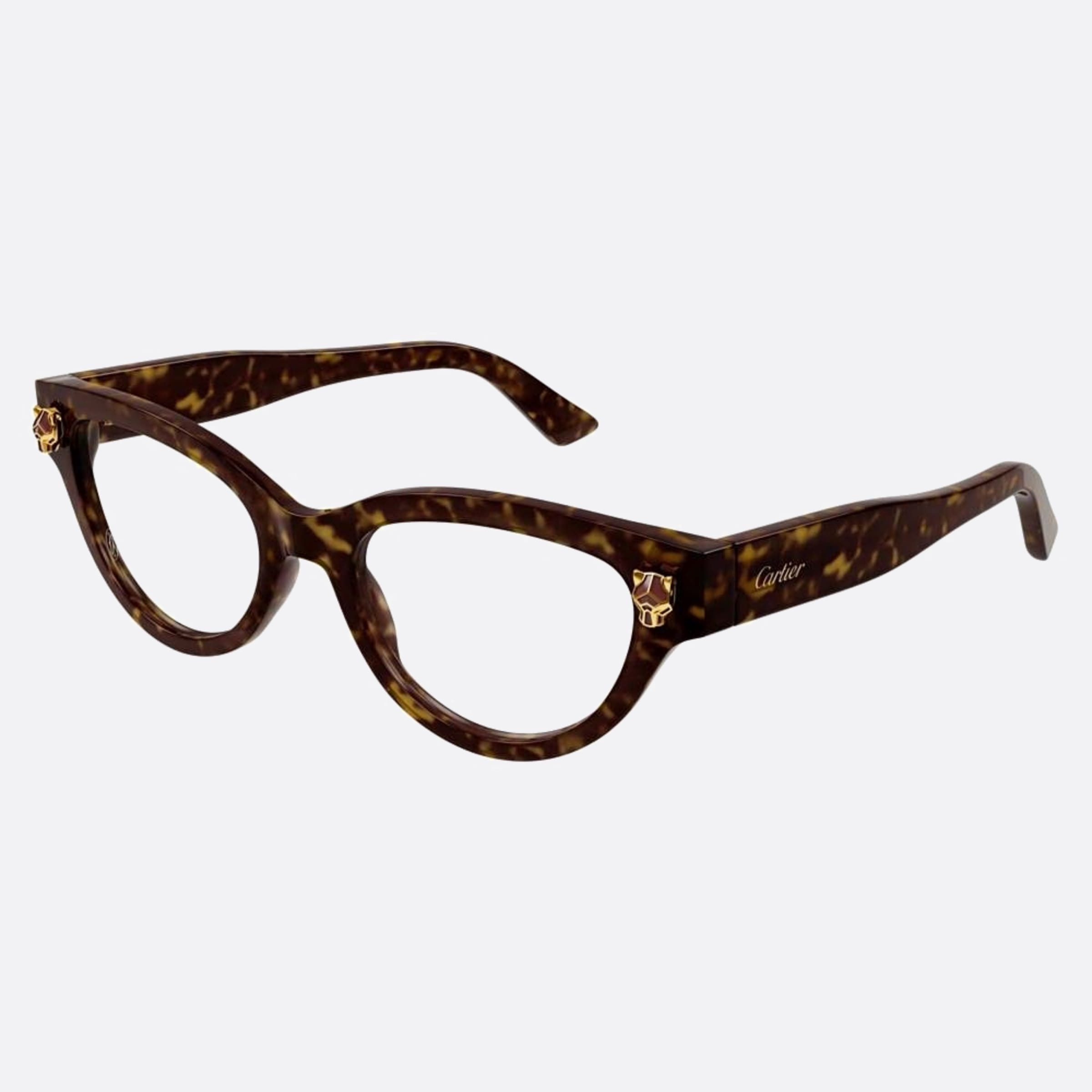 Cartier 52mm Havana Cat Eye Women Eyeglasses - Side View