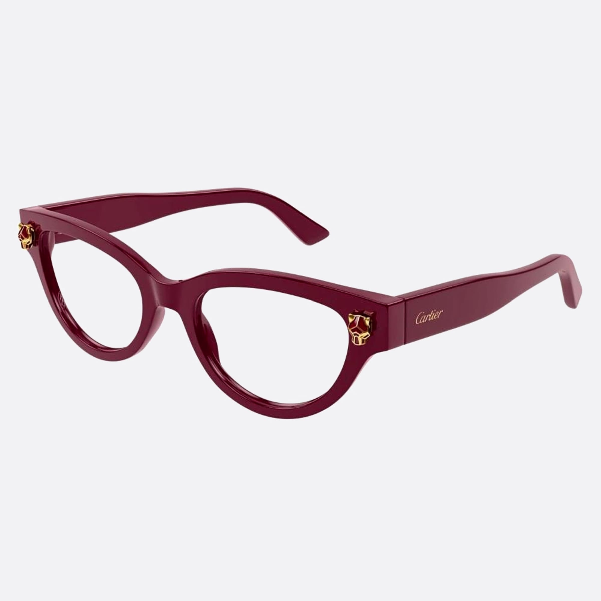 Cartier 52mm Red Cat Eye Women Eyeglasses - Side View