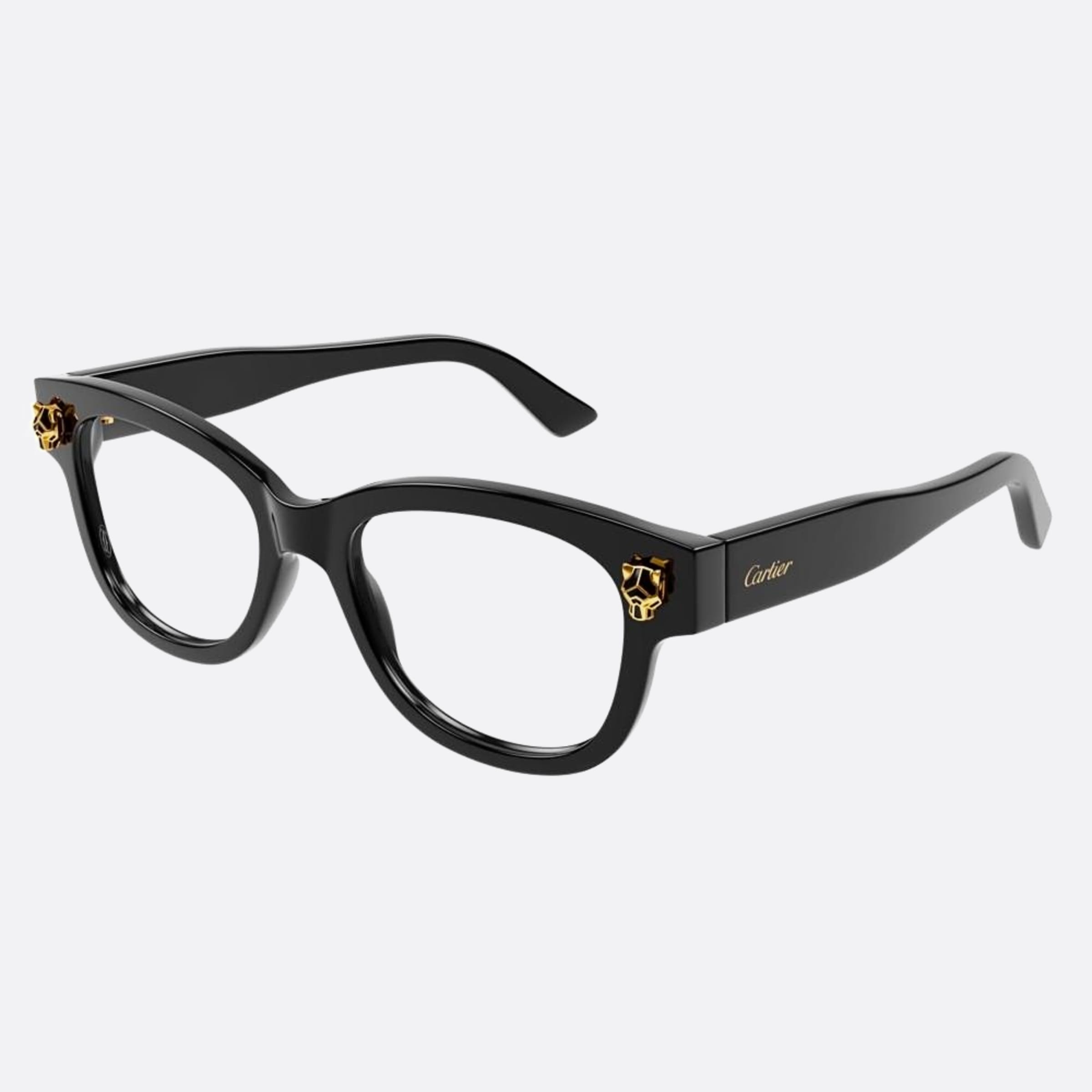 Cartier 53mm Ct0373oa Black Cat Eye Women Eyeglasses - Side View