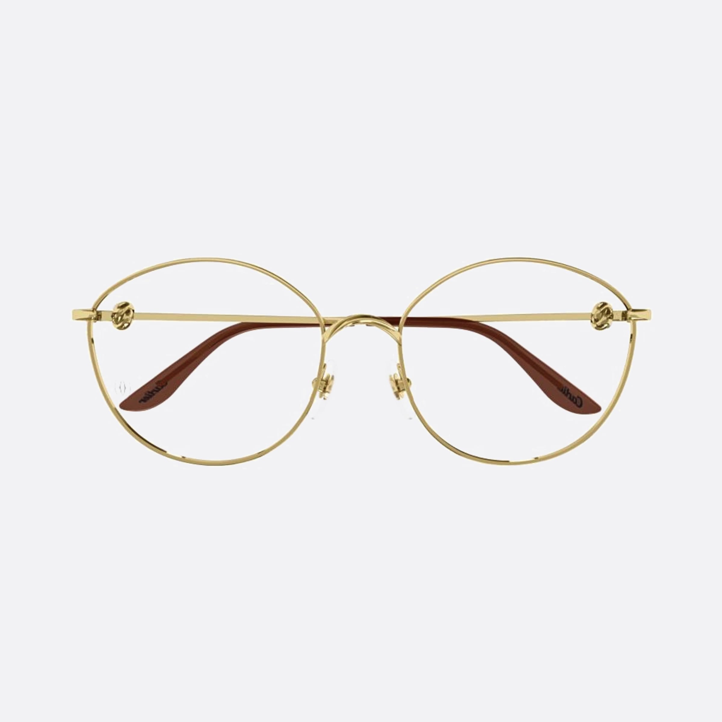 Cartier 57mm Gold Round Women Eyeglasses - Main View