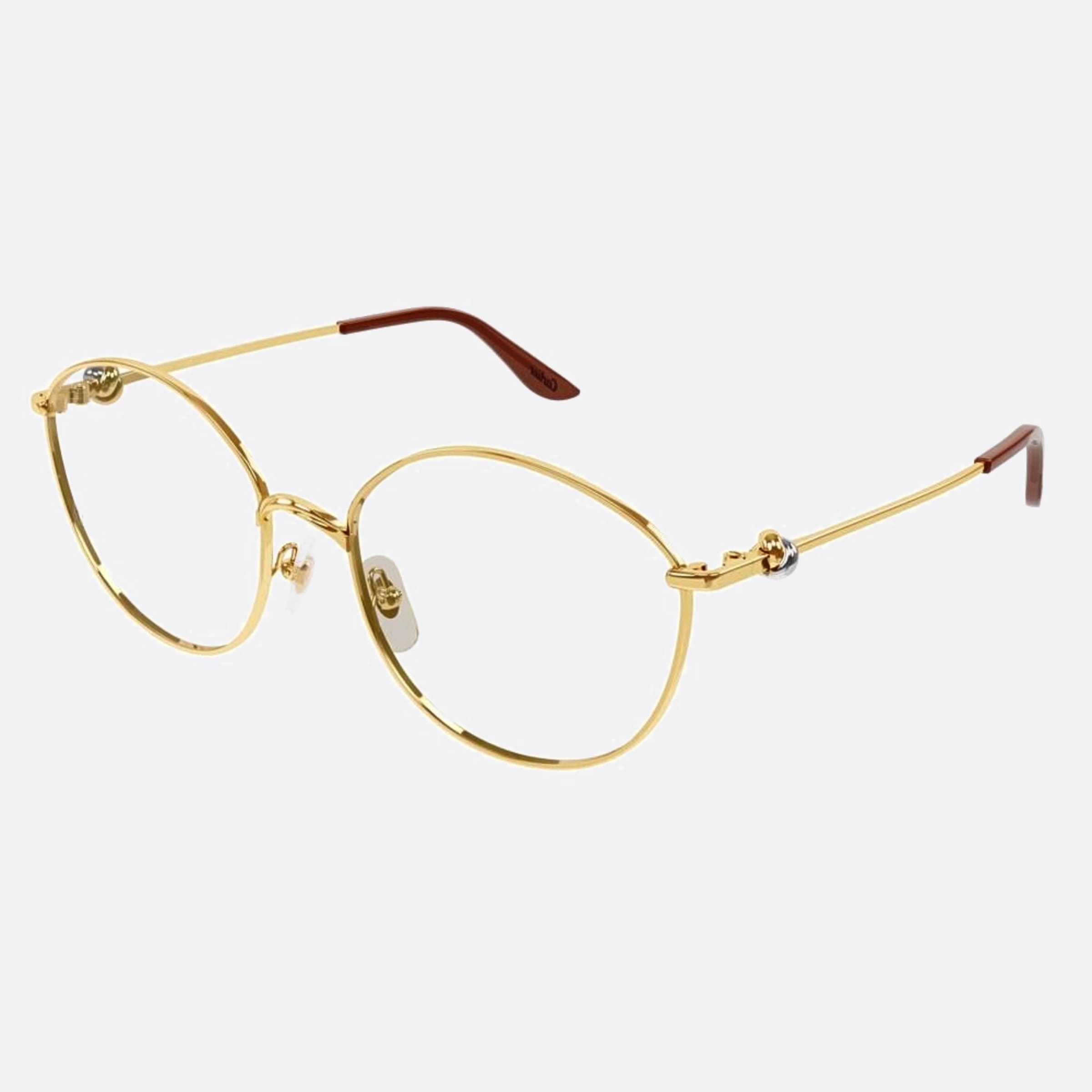 Cartier 57mm Gold Round Women Eyeglasses - Side View