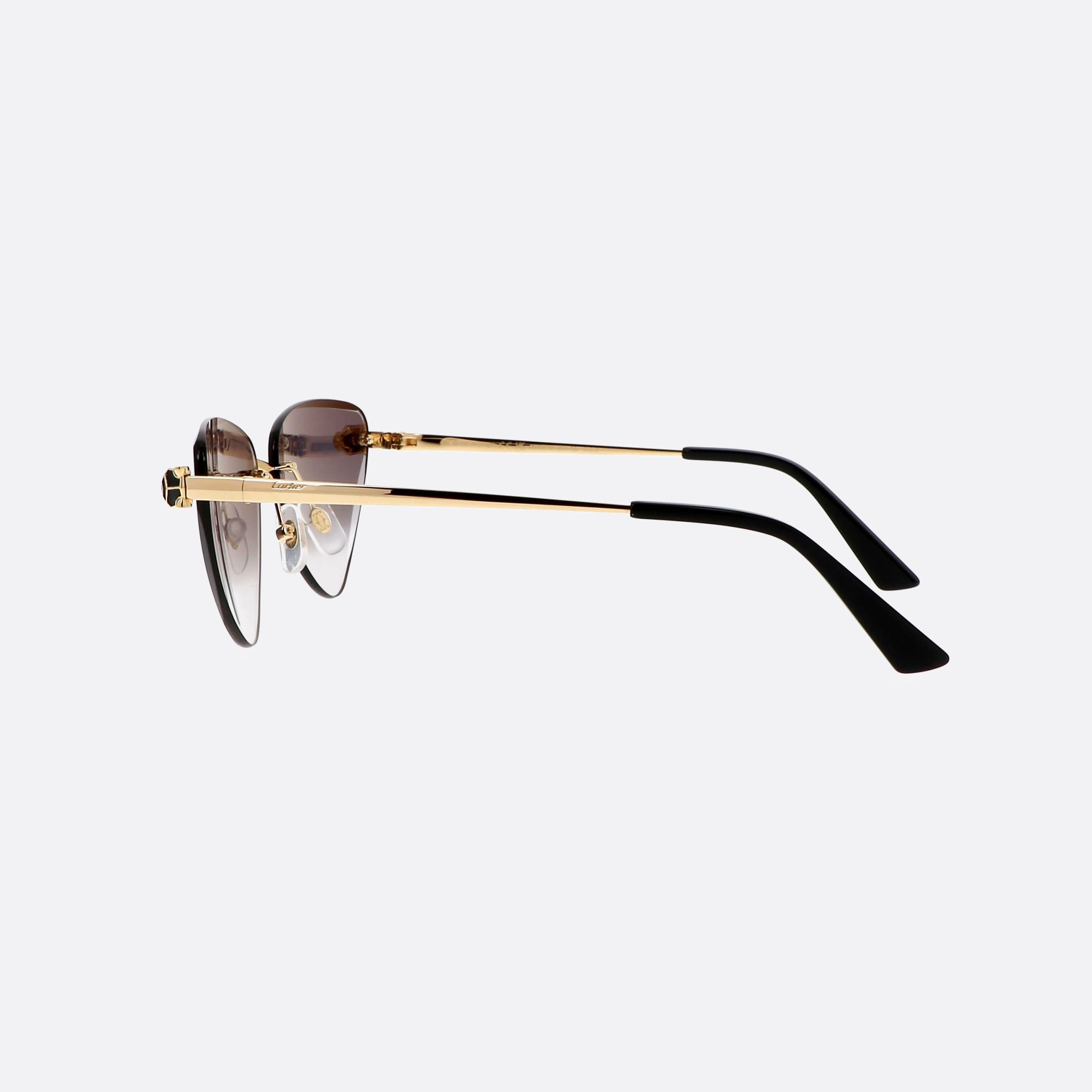 Cartier 62mm Bgs Gold Cat Eye Women Sunglasses - Detail View