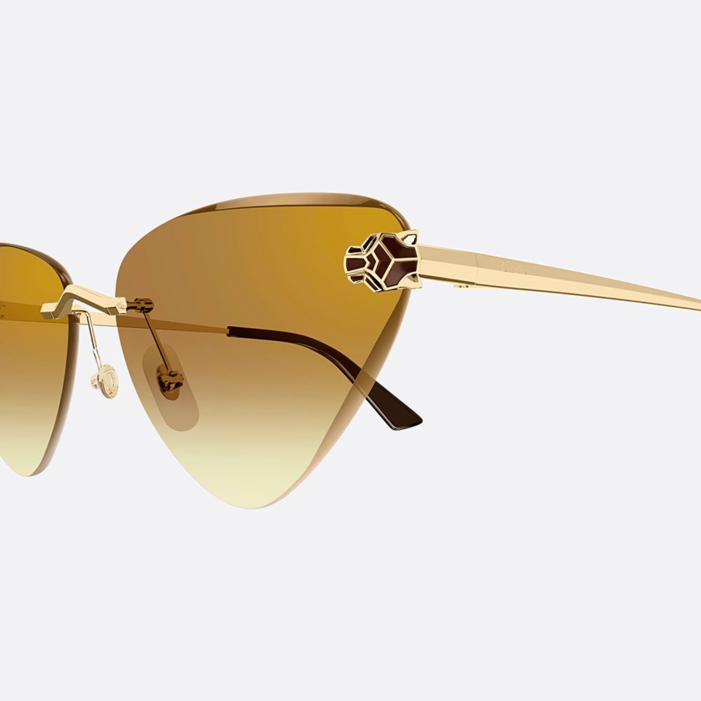 Cartier 62mm Gbb Gold Cat Eye Women Sunglasses - Detail View