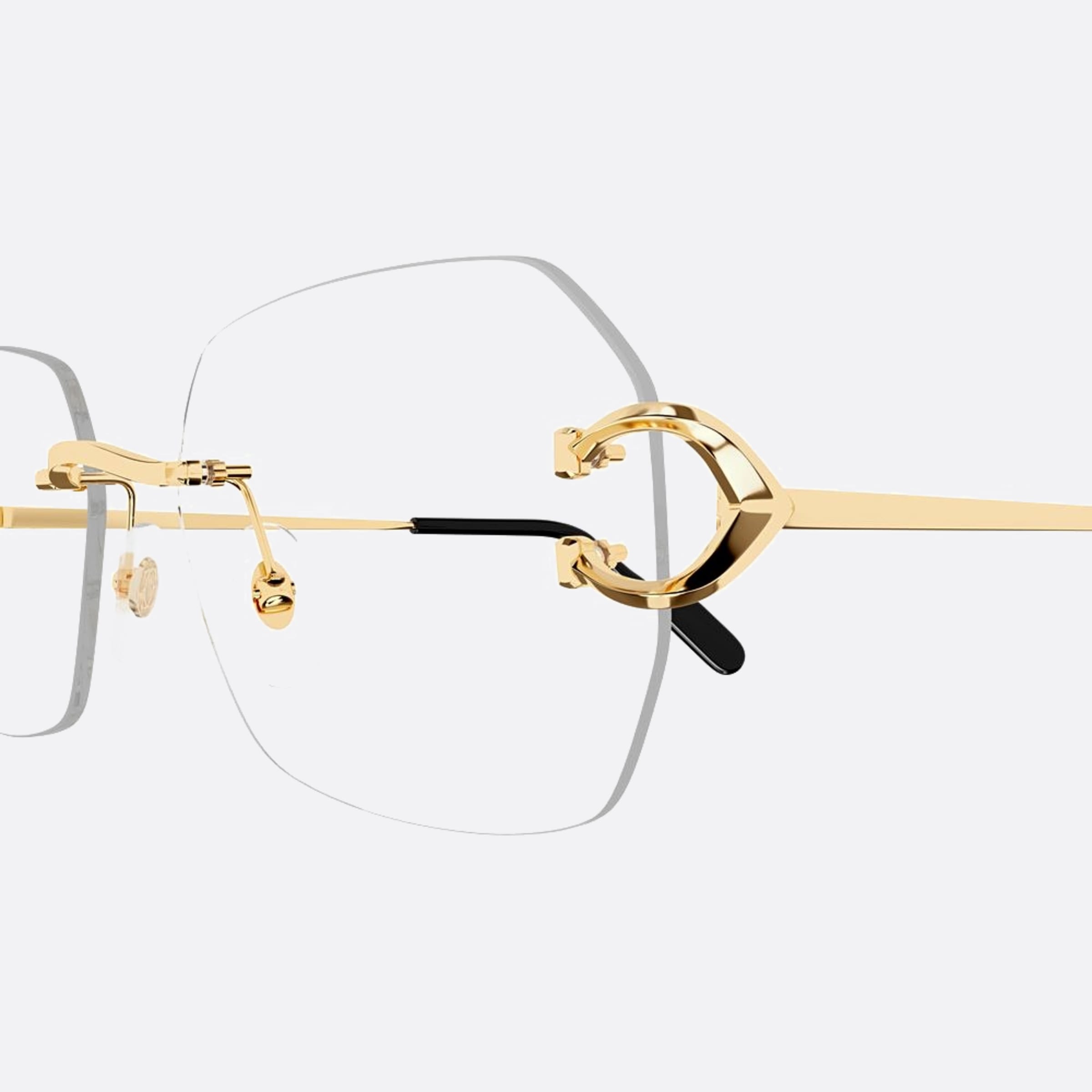 Cartier 57mm Gold Visor Unisex Eyeglasses - Lifestyle Shot