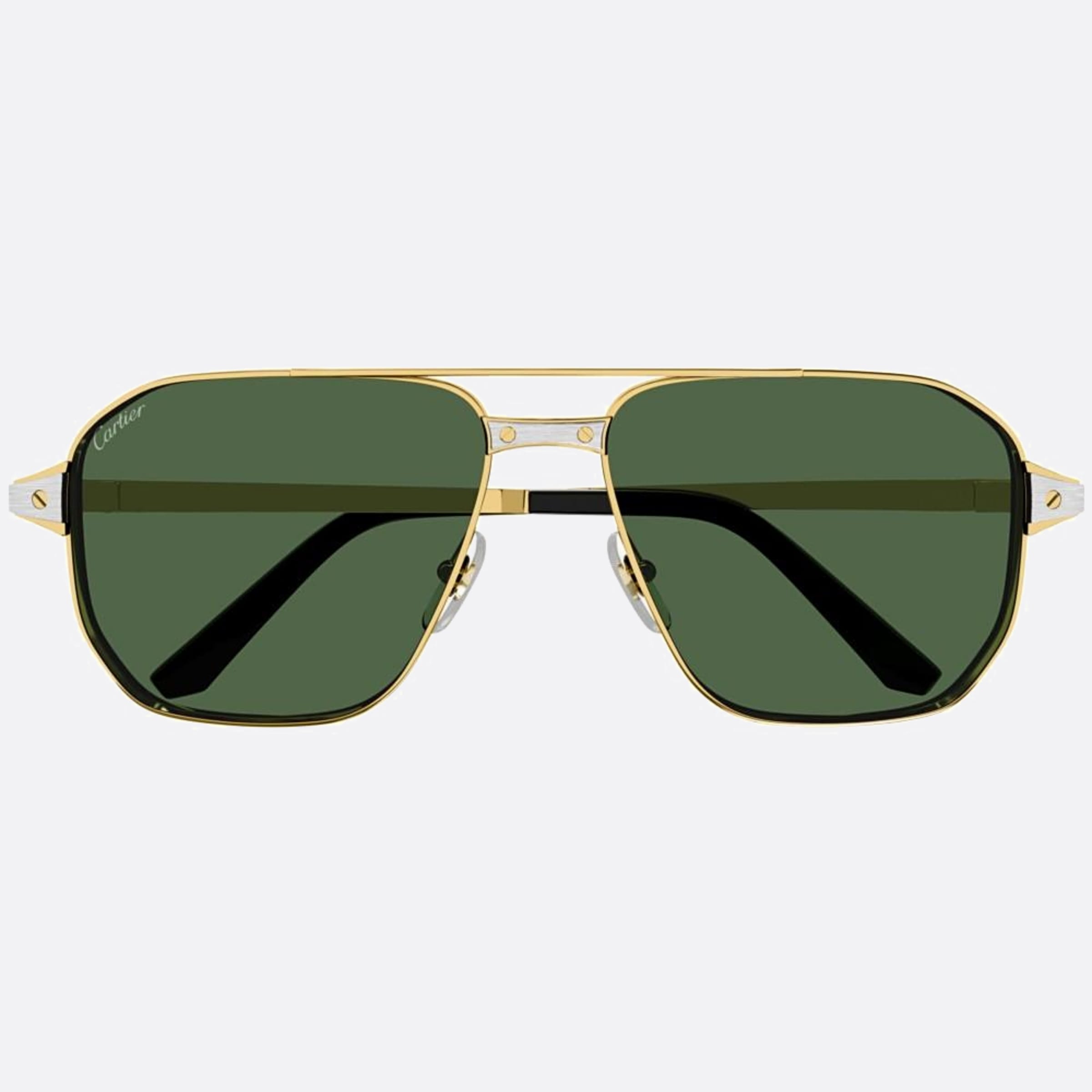 Cartier 59mm Gold Pilot Polarized Men Sunglasses - Main View