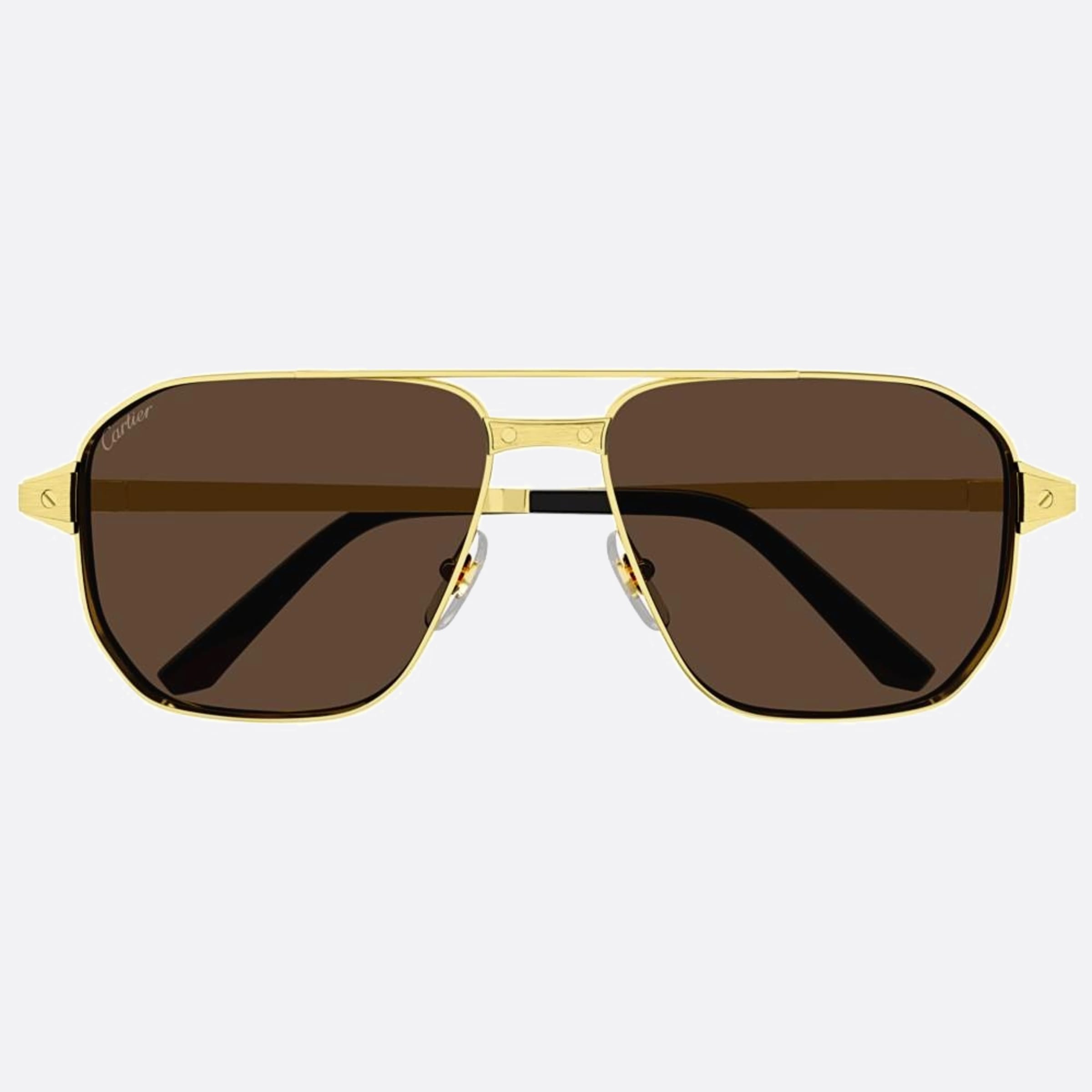 Cartier 59mm Gold Pilot Polarized Men Sunglasses - Main View