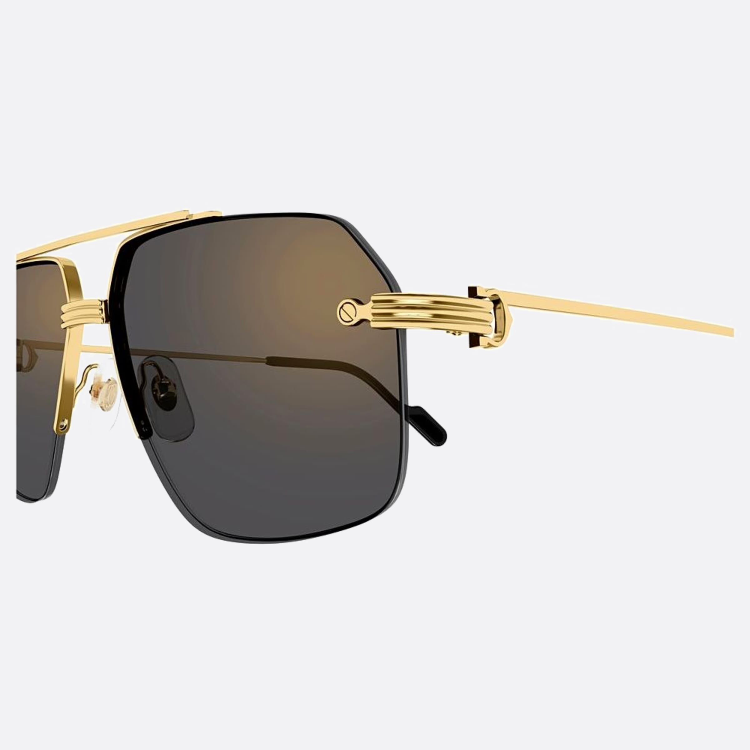 Cartier 60mm Black Pilot Men Sunglasses - Detail View
