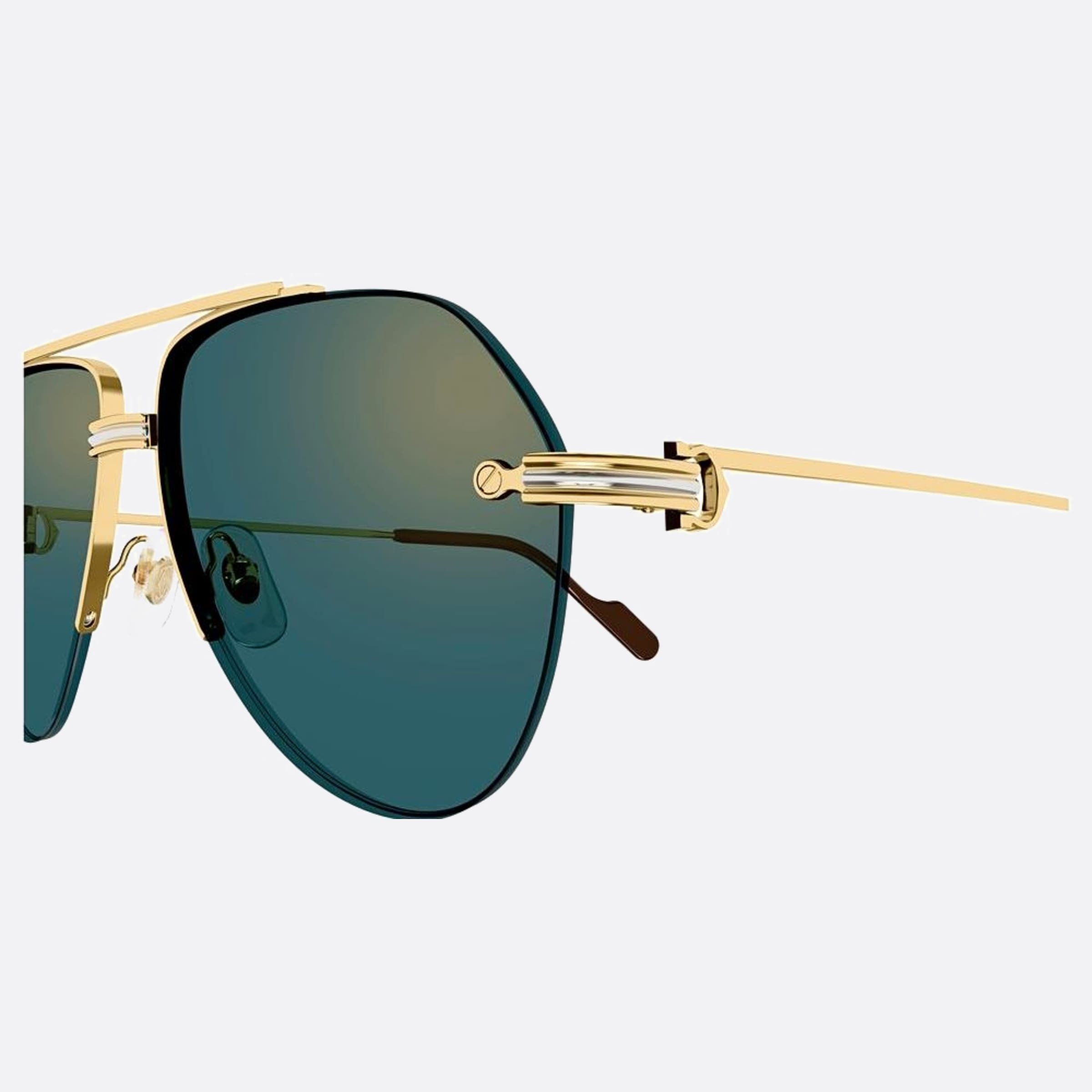 Cartier 58mm Gold Pilot Men Sunglasses - Detail View