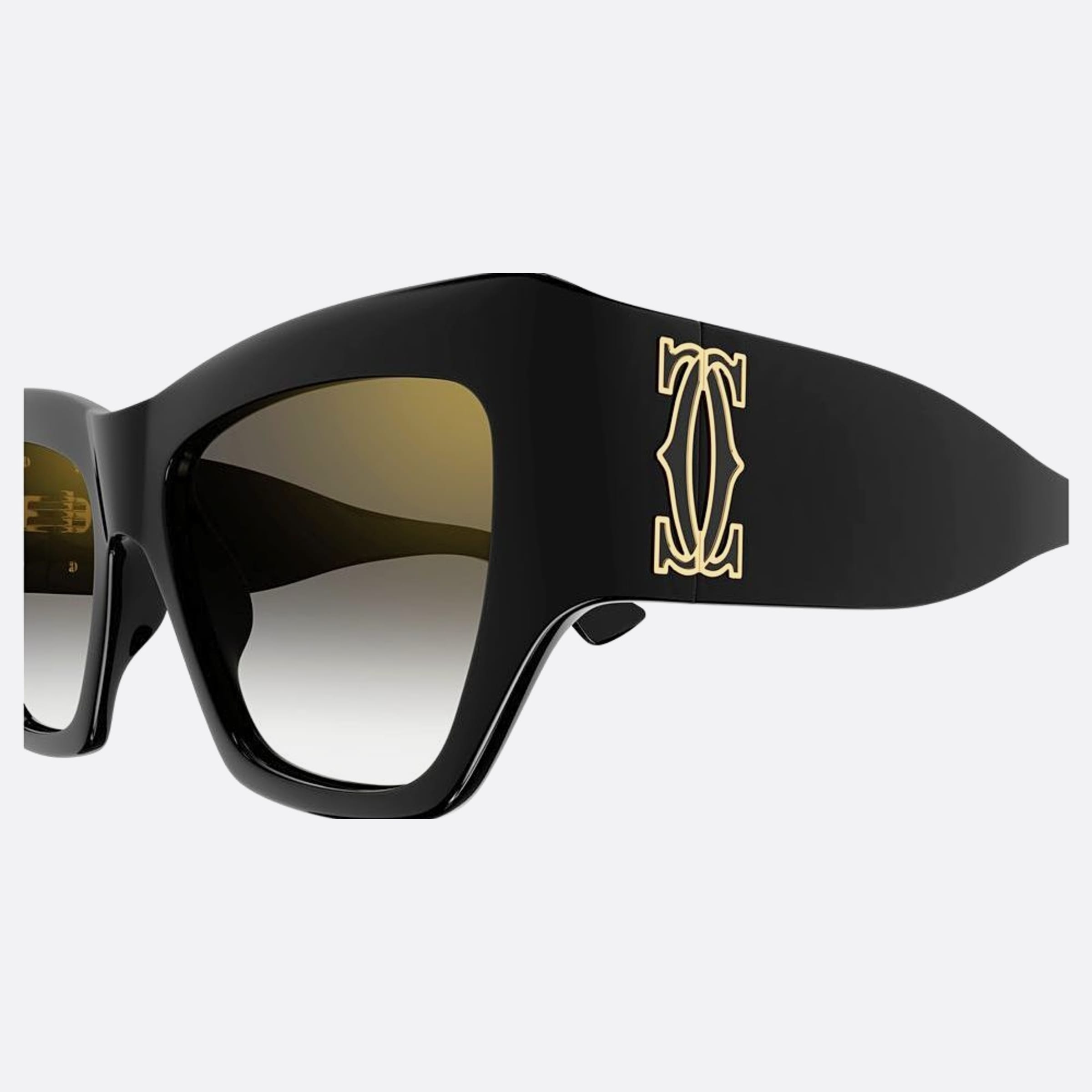 Cartier 55mm Black Cat Eye Women Sunglasses - Detail View