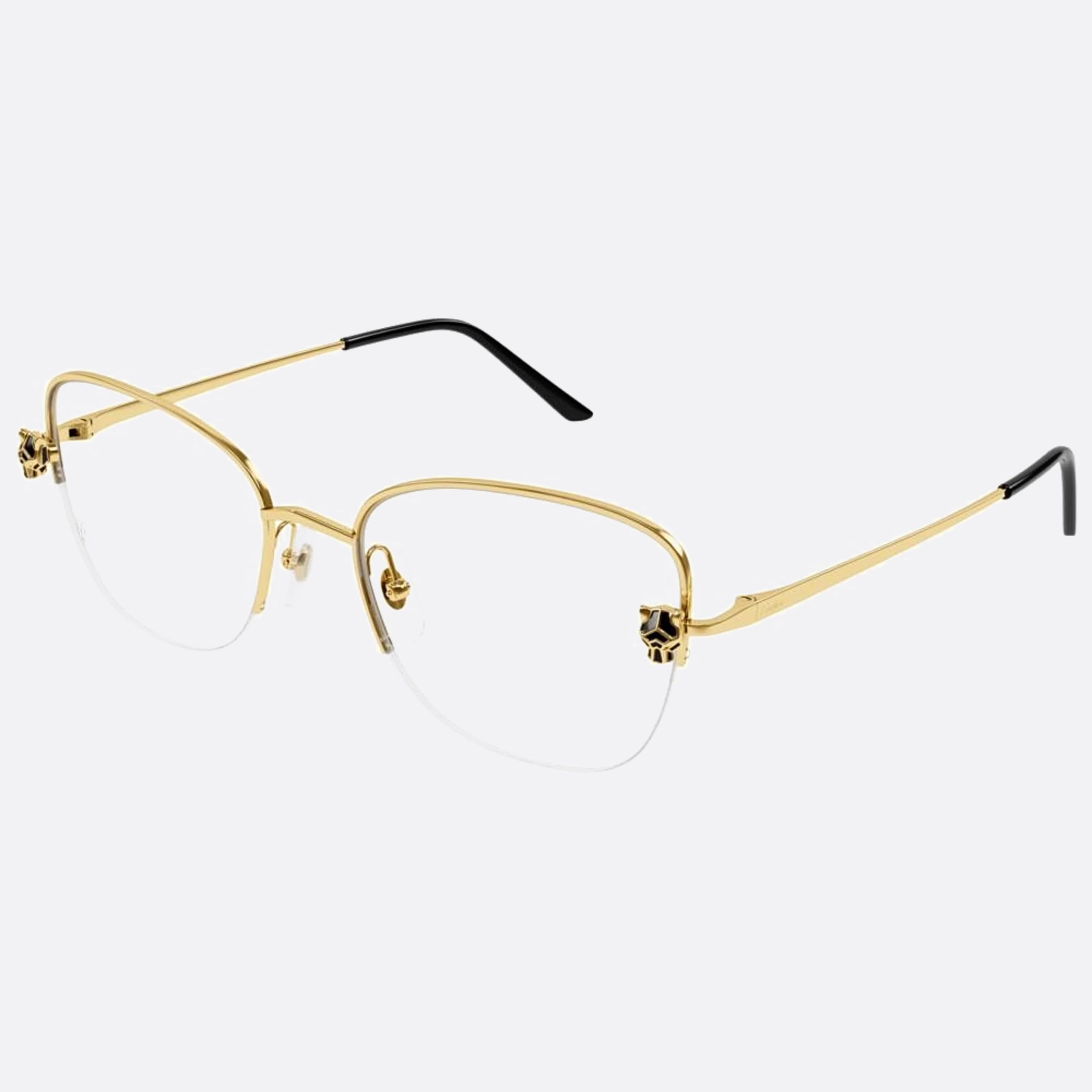 Cartier 55mm Gold Cat Eye Women Eyeglasses - Side View