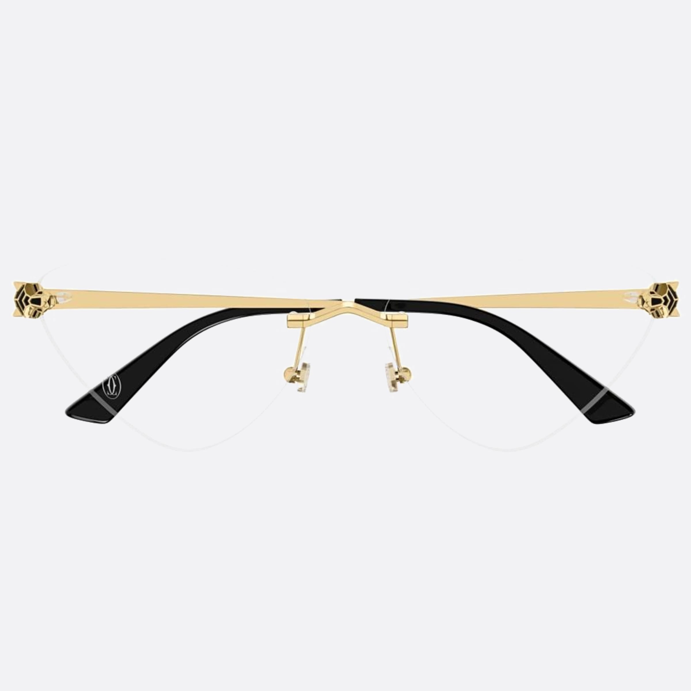 Cartier 60mm Gold Cat Eye Women Eyeglasses - Main View
