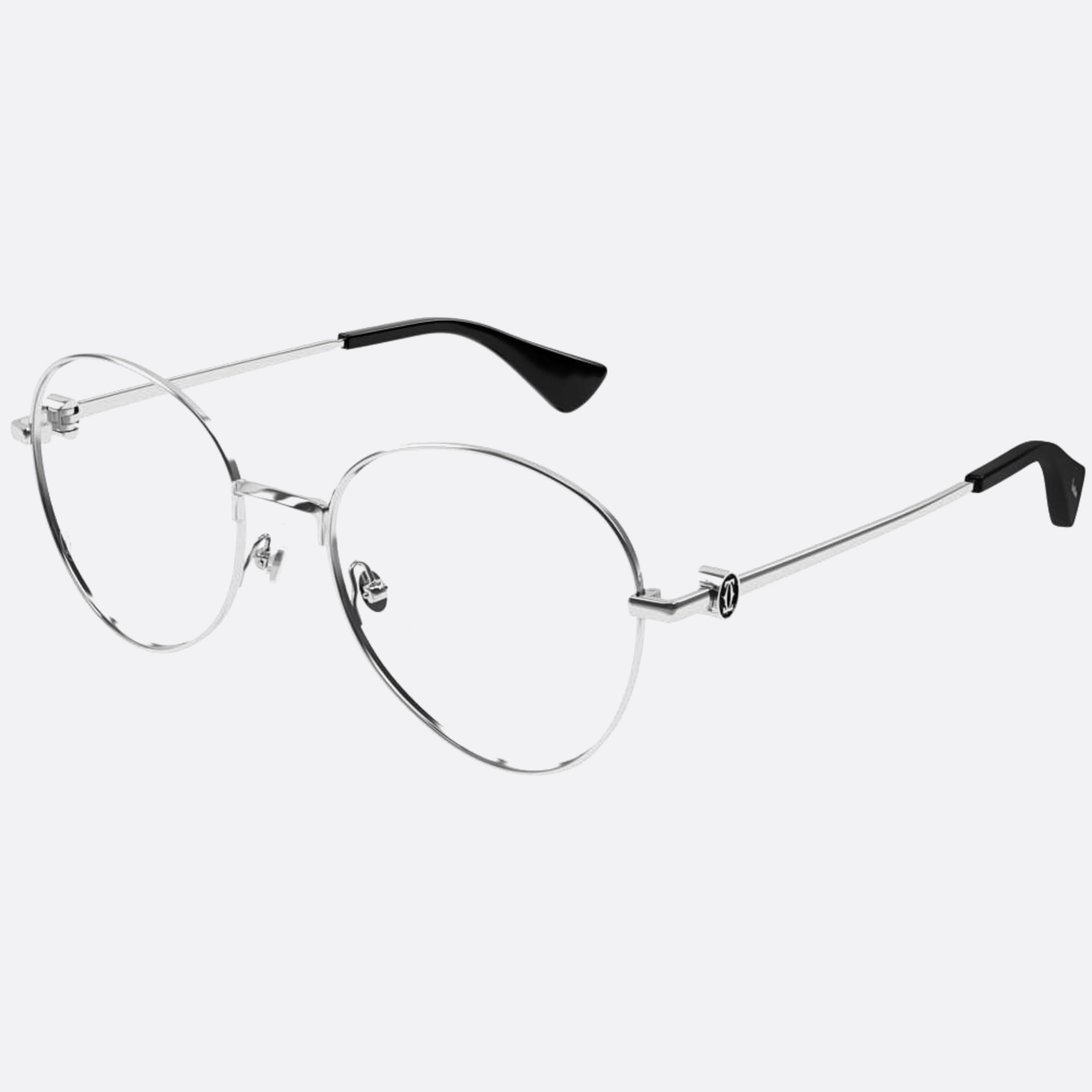 Cartier 52mm Silver Round Women Eyeglasses - Side View