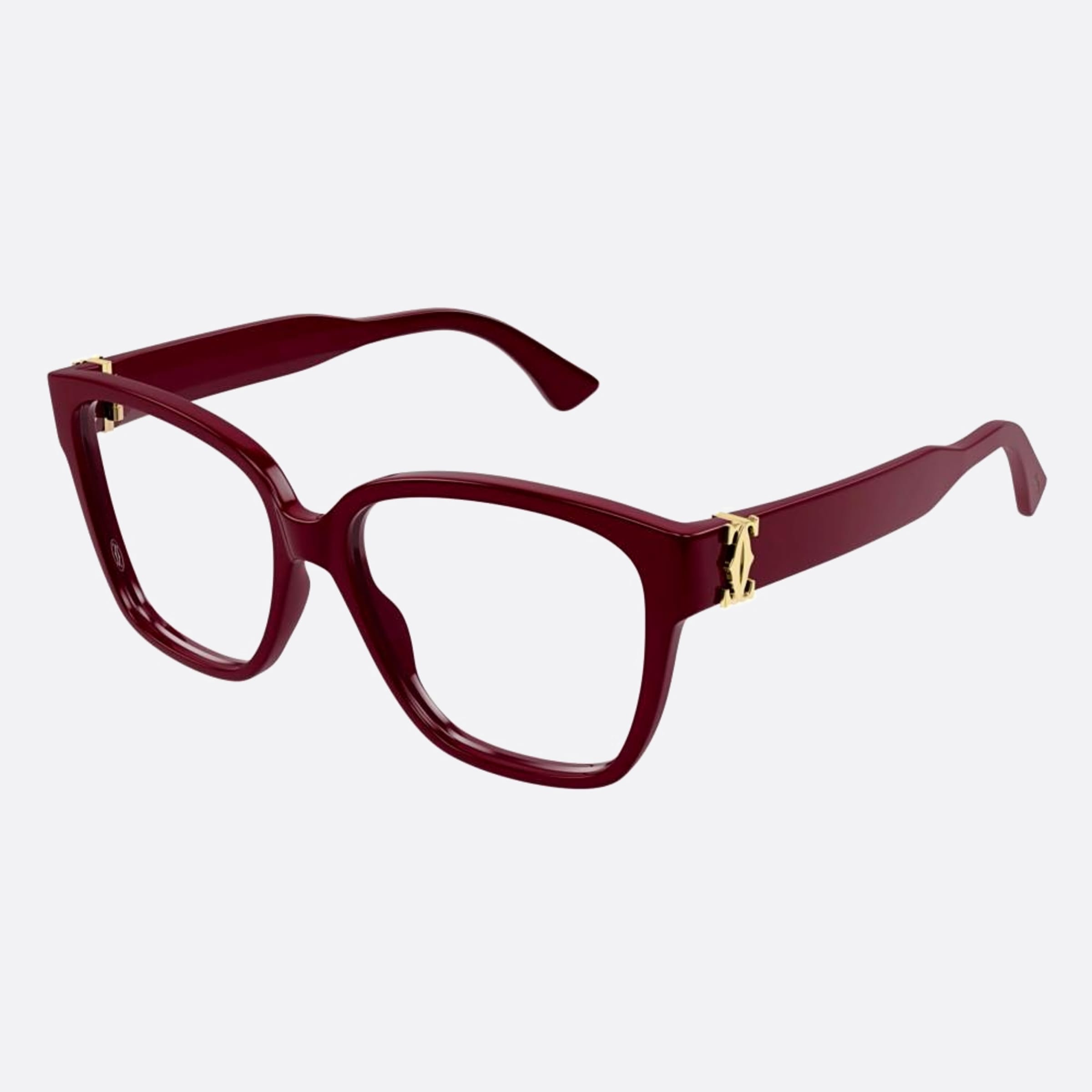 Cartier 55mm Red Squared Women Eyeglasses - Side View