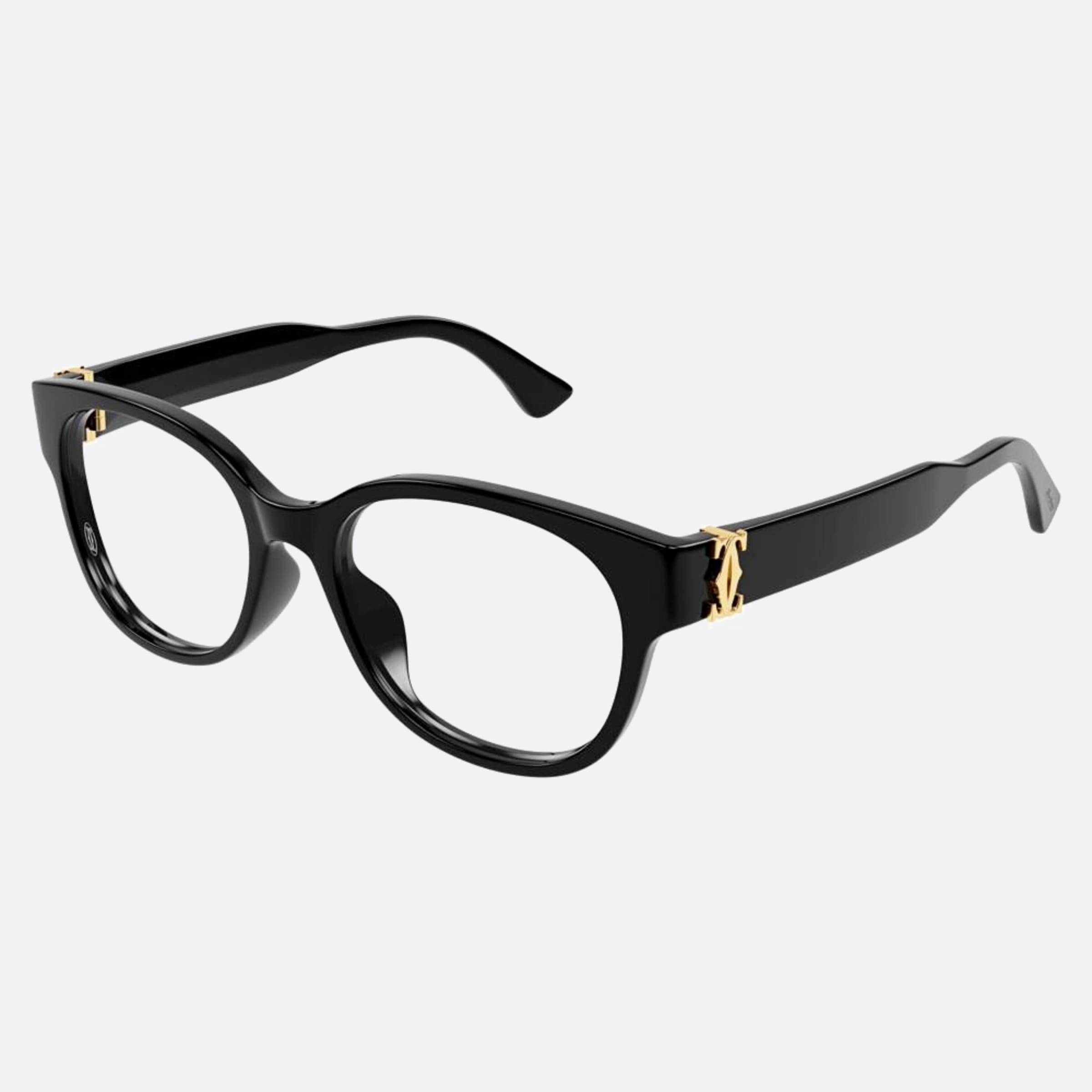 Cartier 53mm Ct0452oa Black Squared Women Eyeglasses - Side View