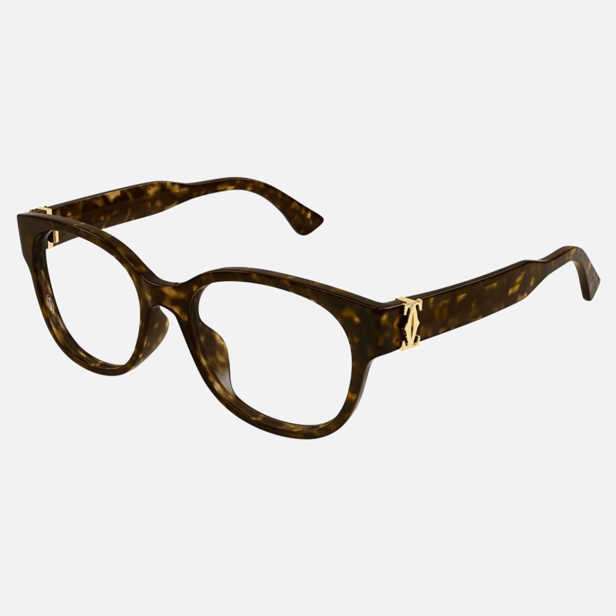 Cartier 53mm Ct0452oa Havana Squared Women Eyeglasses - Side View