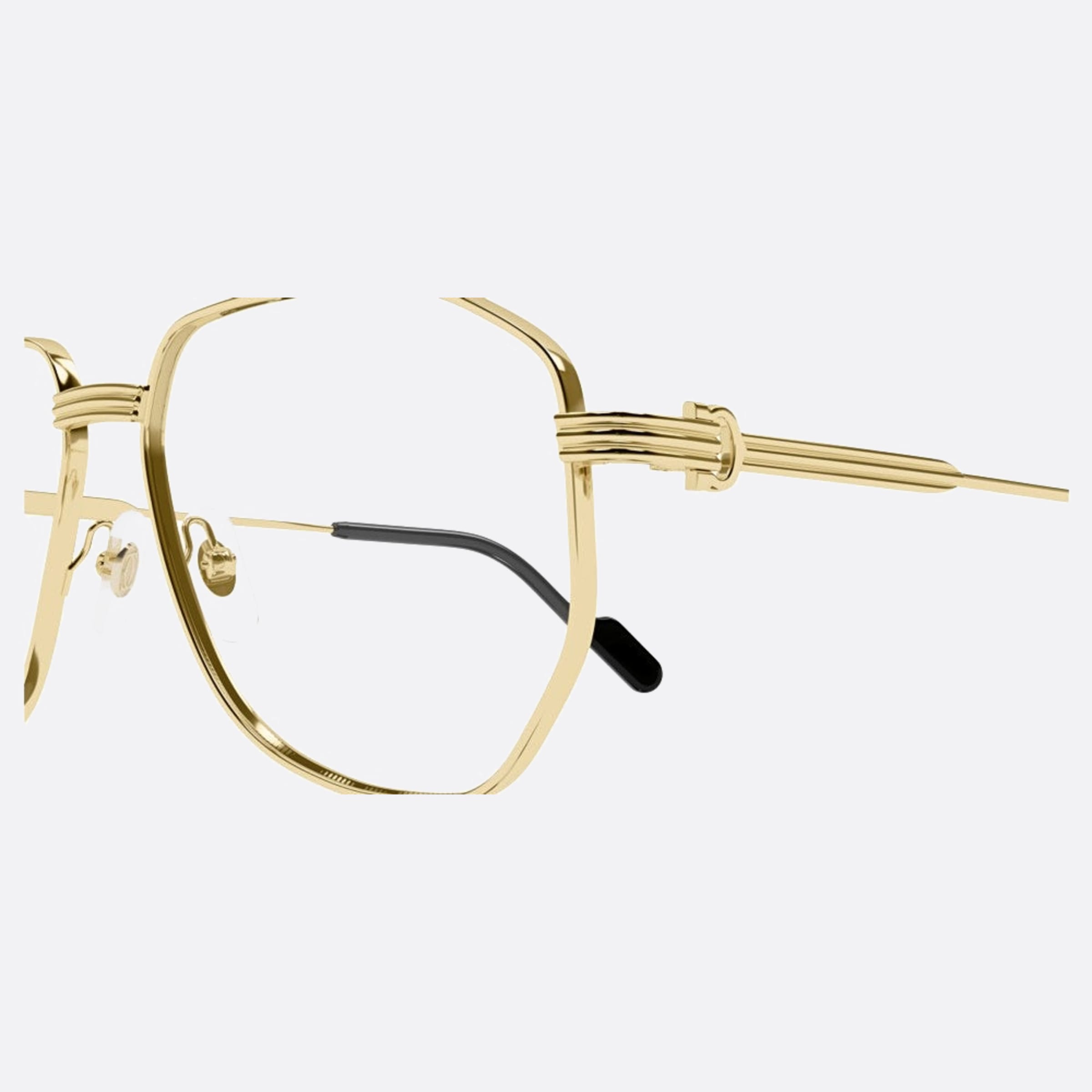 Cartier 58mm Gold Pilot Men Eyeglasses - Detail View