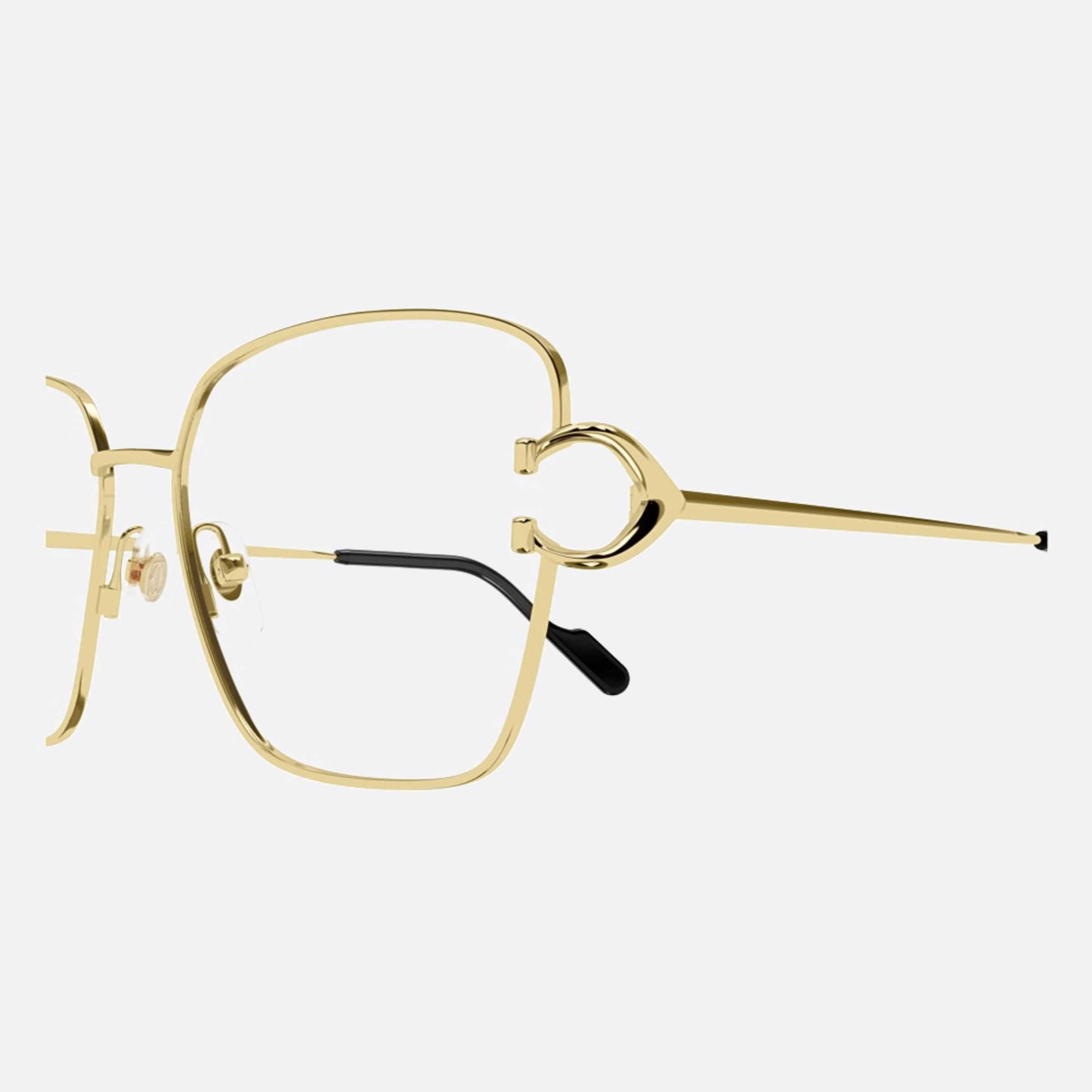 Cartier 58mm Gold Cat Eye Women Eyeglasses - Detail View