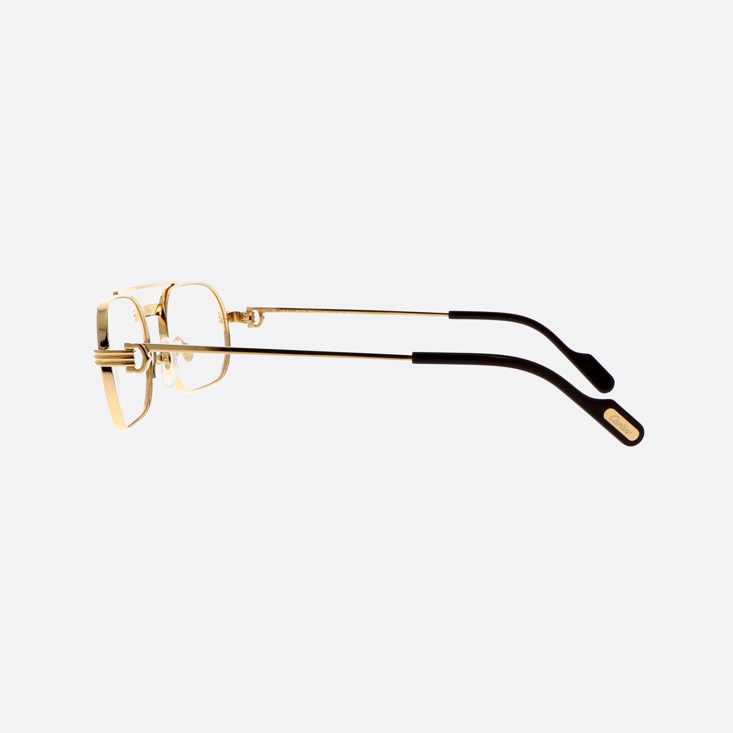 Cartier 57mm Exception Gold Rectangle Men Eyeglasses - Detail View