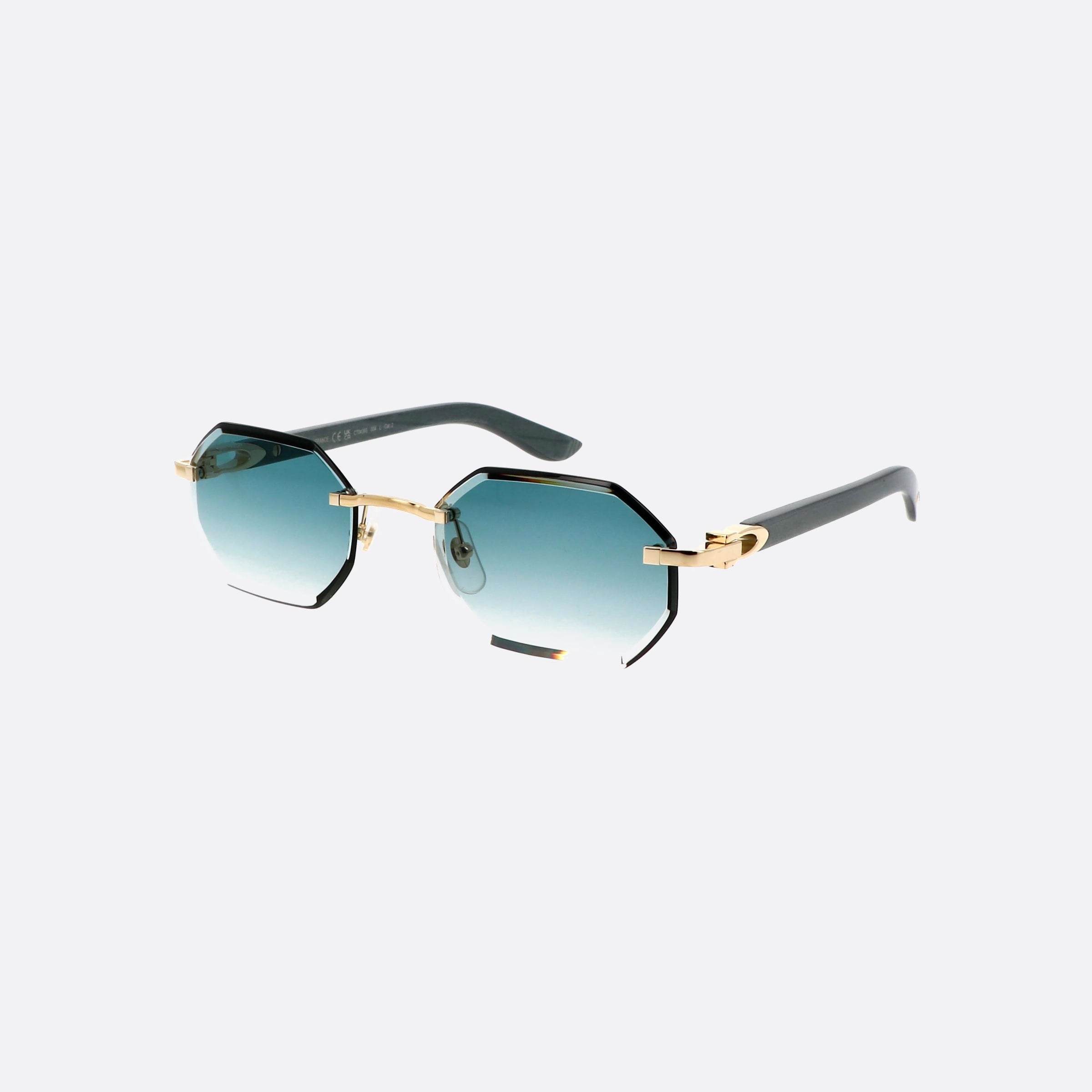 Cartier 54mm Exception Green Geometric Polarized Men Sunglasses - Main View