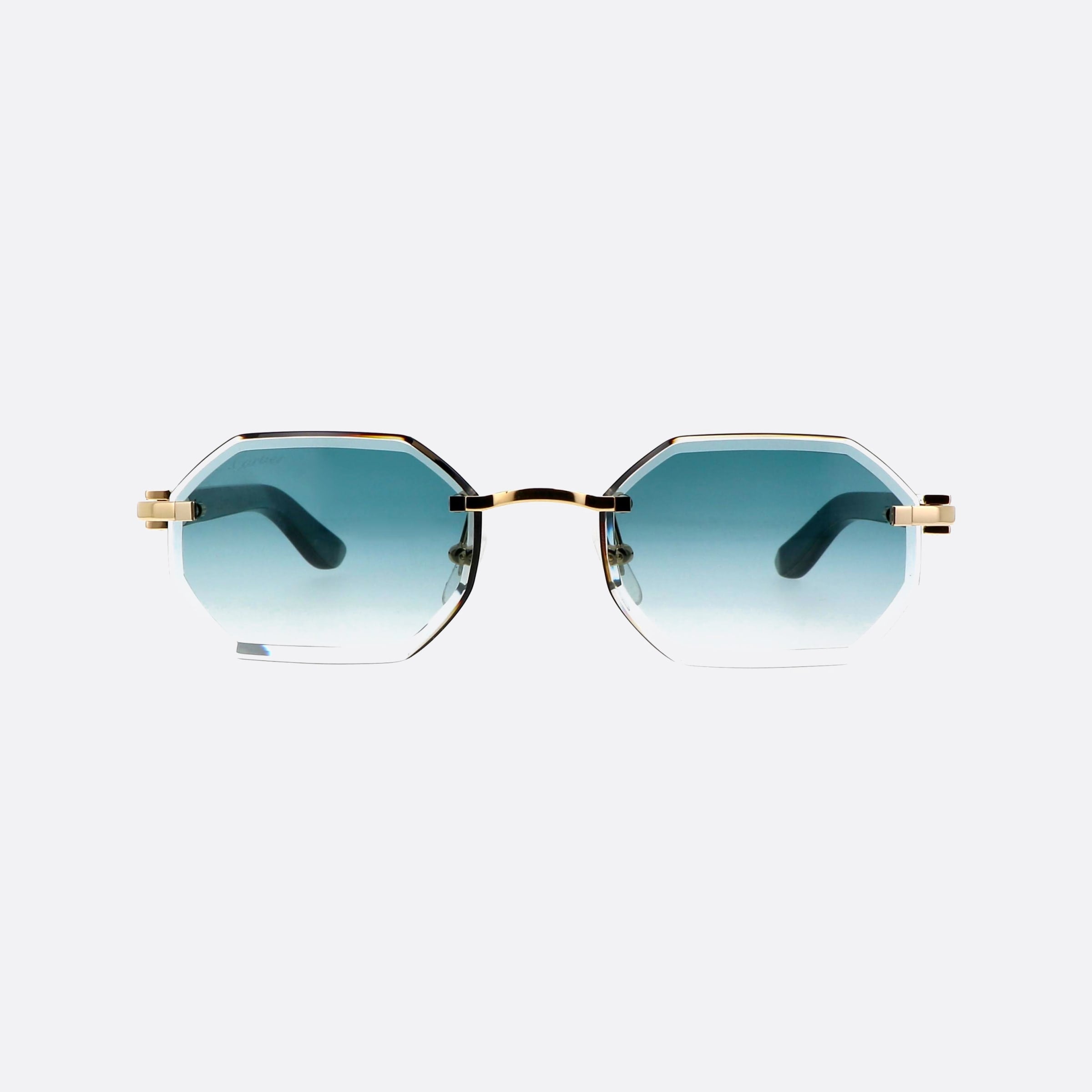 Cartier 54mm Exception Green Geometric Polarized Men Sunglasses - Side View